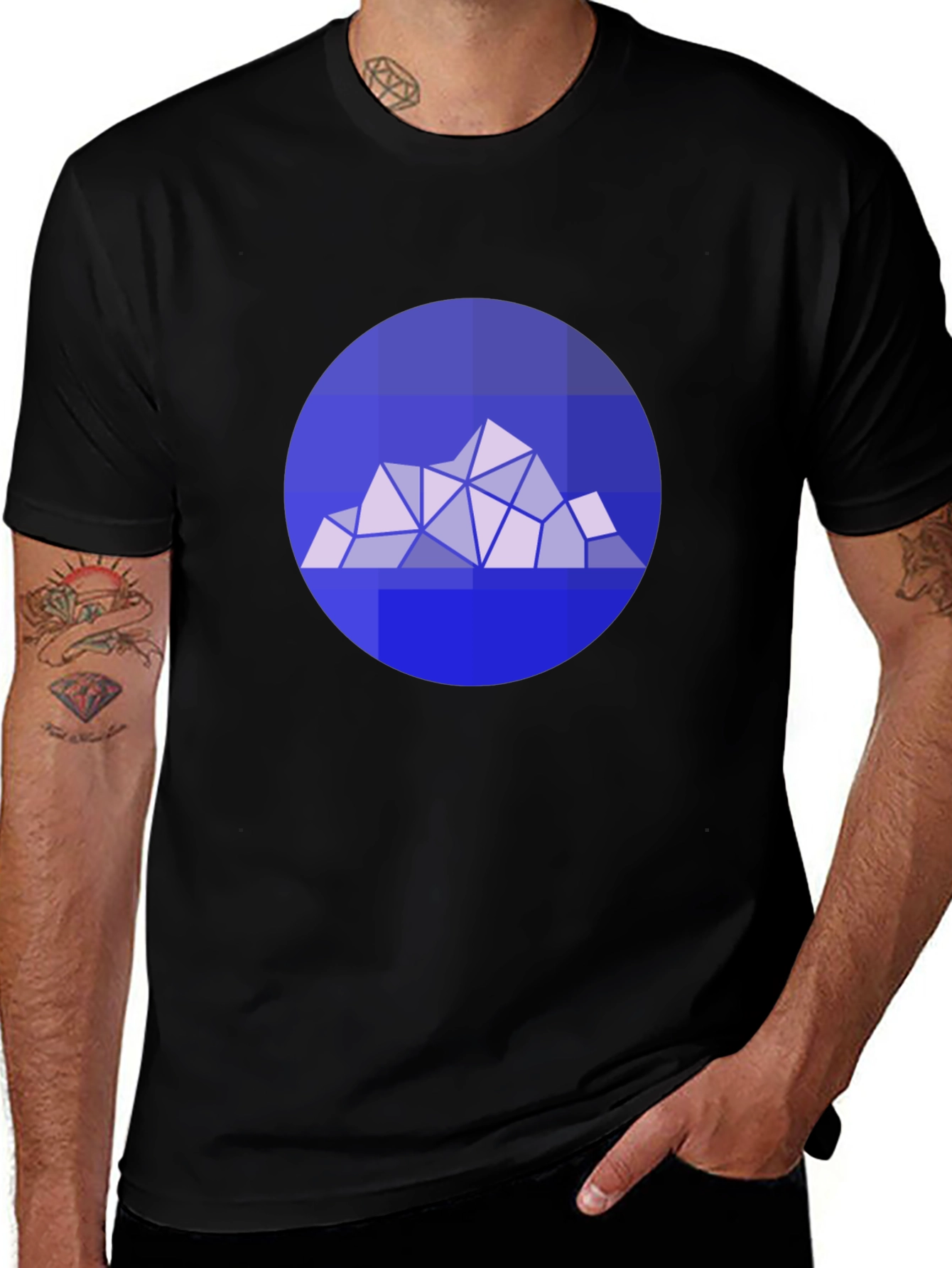 Variant 14 of Geometric Mountain Graphic Tee - Modern Style