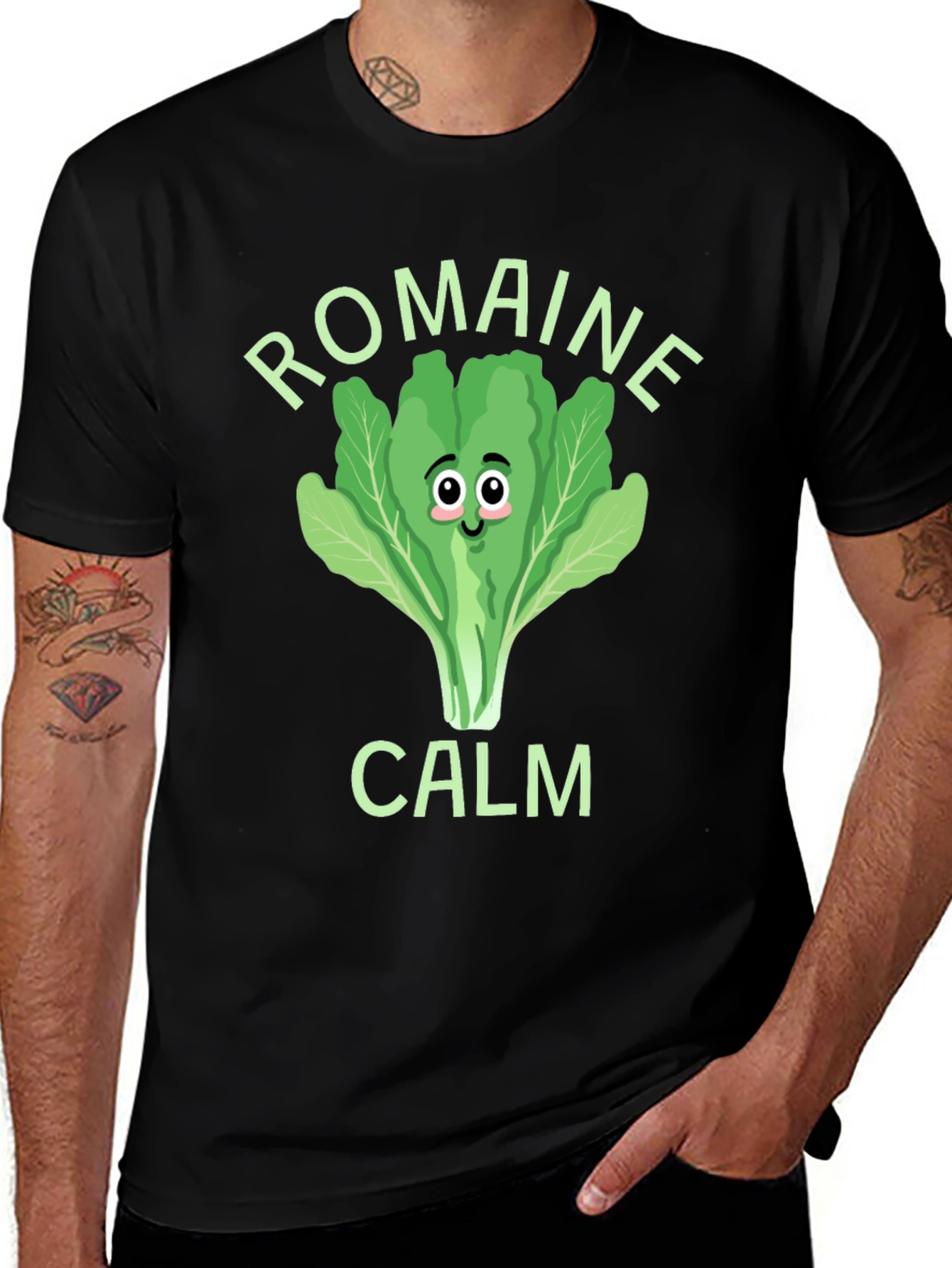 Variant 14 of Romaine Calm Funny Lettuce Graphic T-Shirt