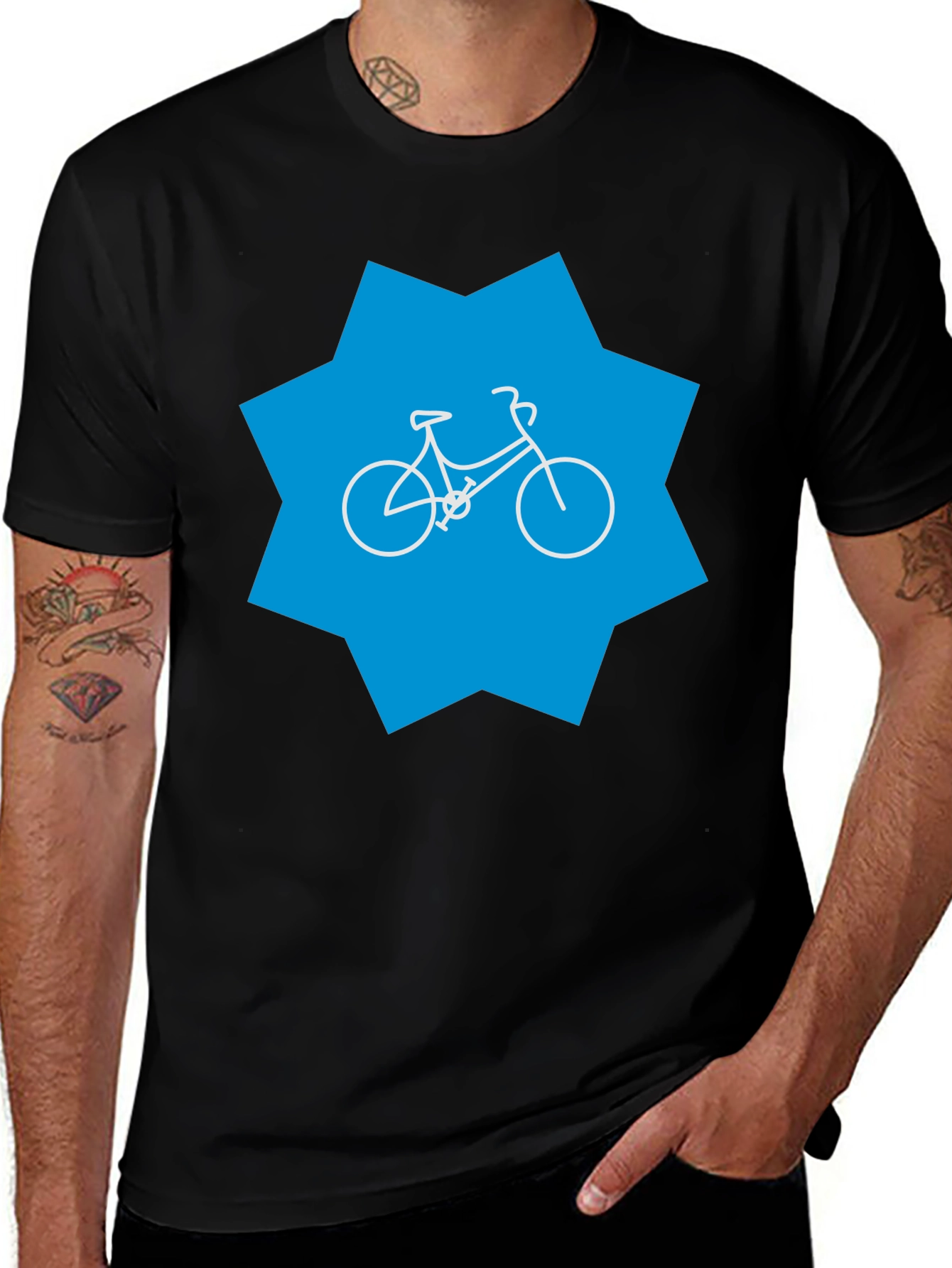 Variant 27 of Bike Graphic Tee - Black Cotton Blend