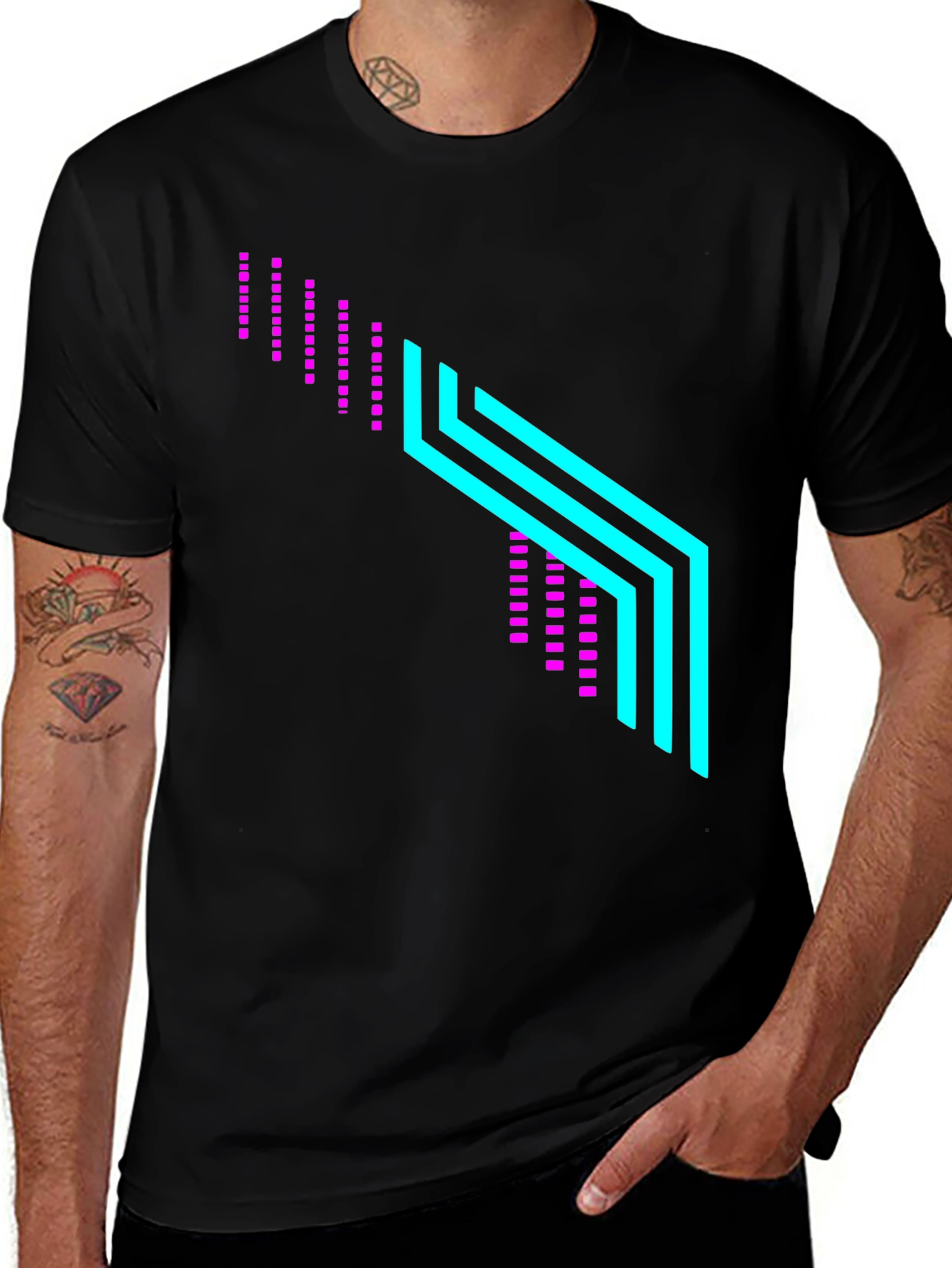 Variant 19 of Neon Graphic Black T-Shirt