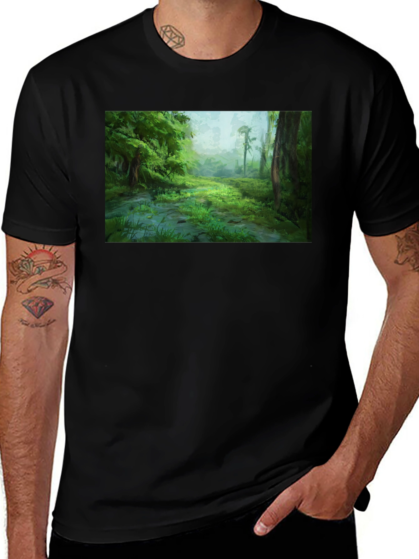 Variant 3 of Lush Forest Graphic Black T-Shirt