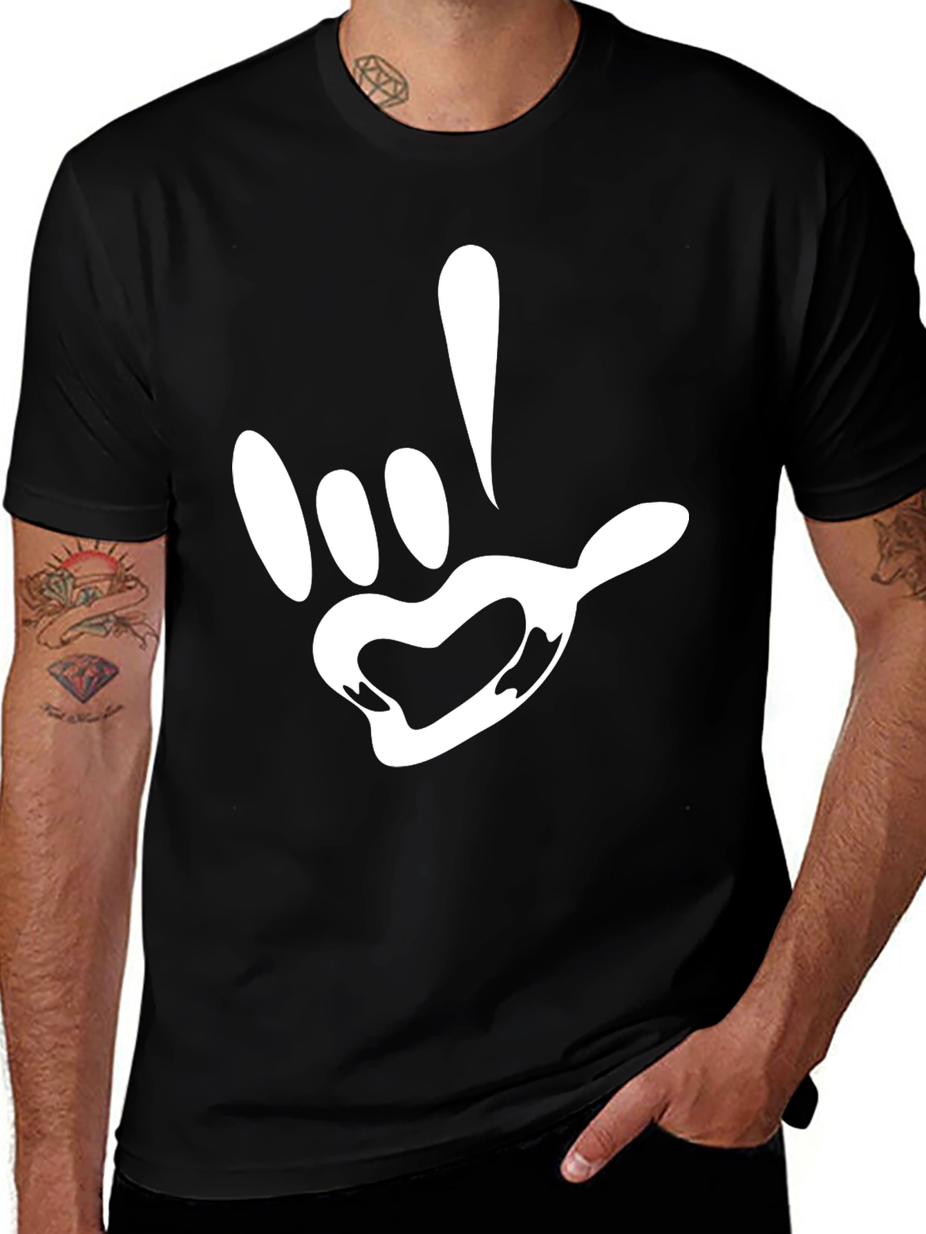 Variant 26 of Cool Graphic Tee - 'I Love You' Sign Language