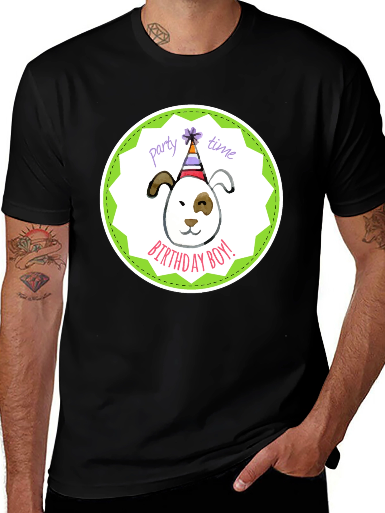 Variant 29 of Birthday Boy Dog Graphic Tee - Party Time!