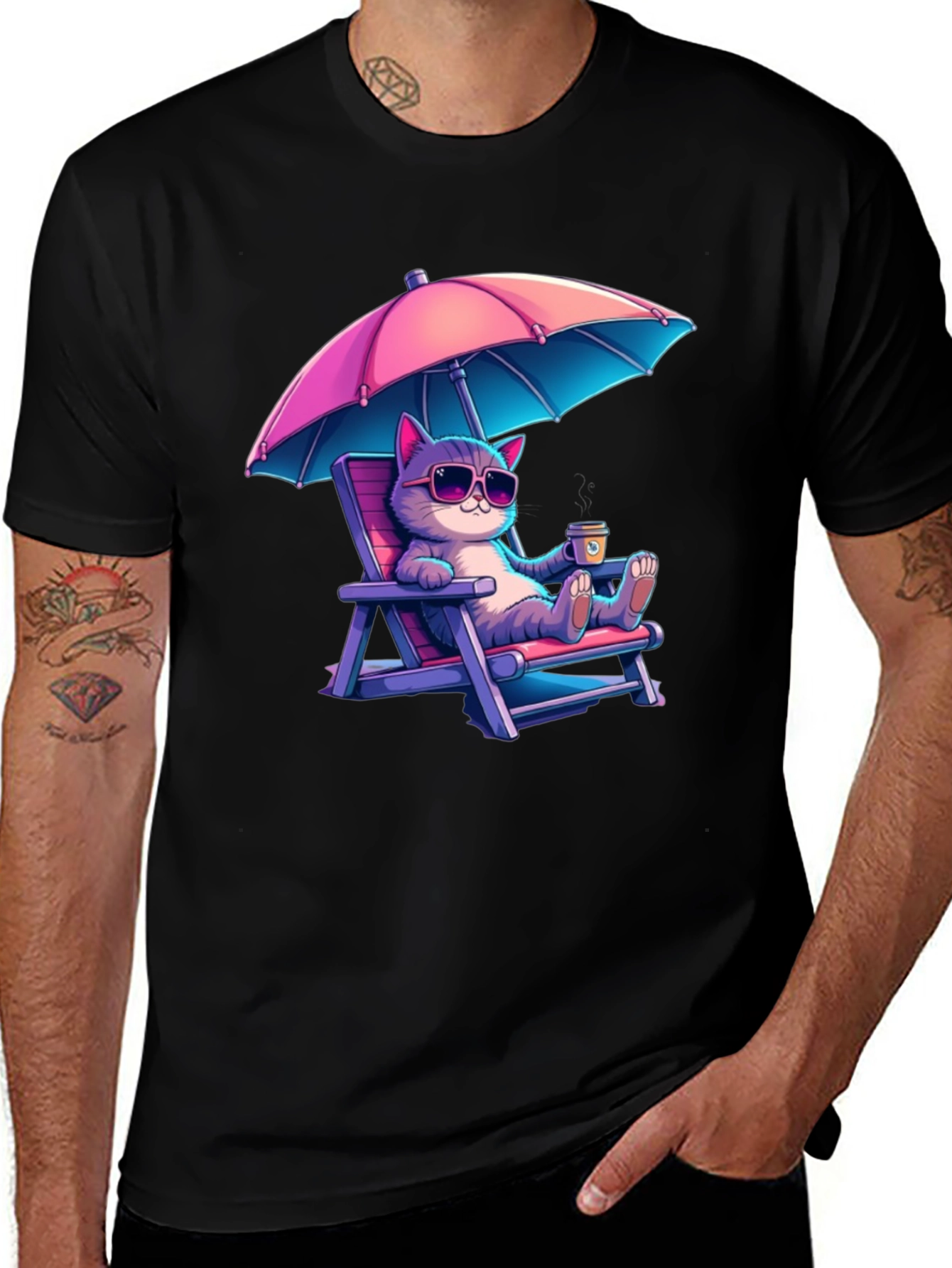 Variant 25 of Relaxed Cat T-Shirt: Sun, Shades & Chill Vibes