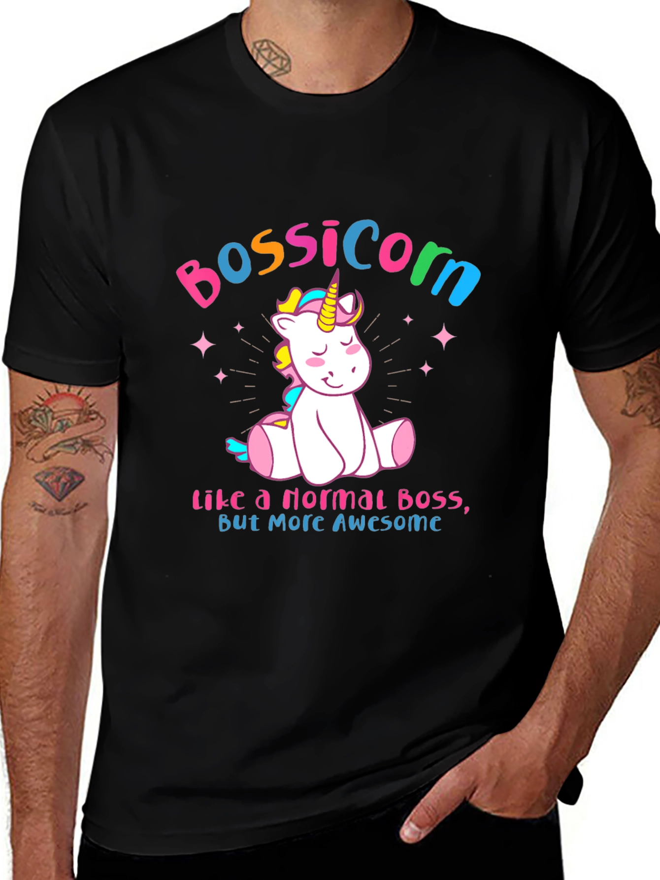Variant 18 of Bossicorn Graphic Tee - Awesome Unicorn Boss T-Shirt