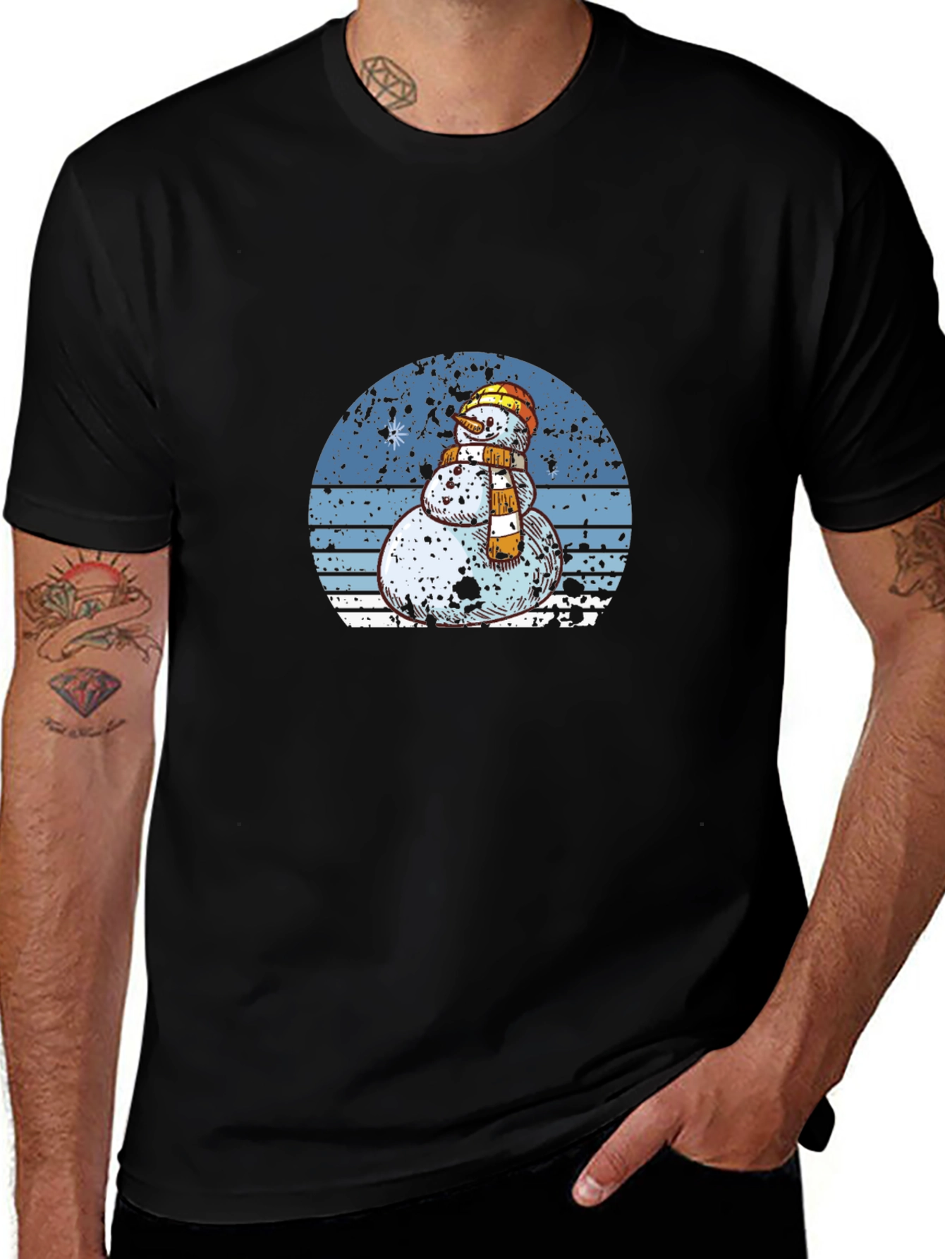 Variant 19 of Snowman Graphic Tee - Vintage Style
