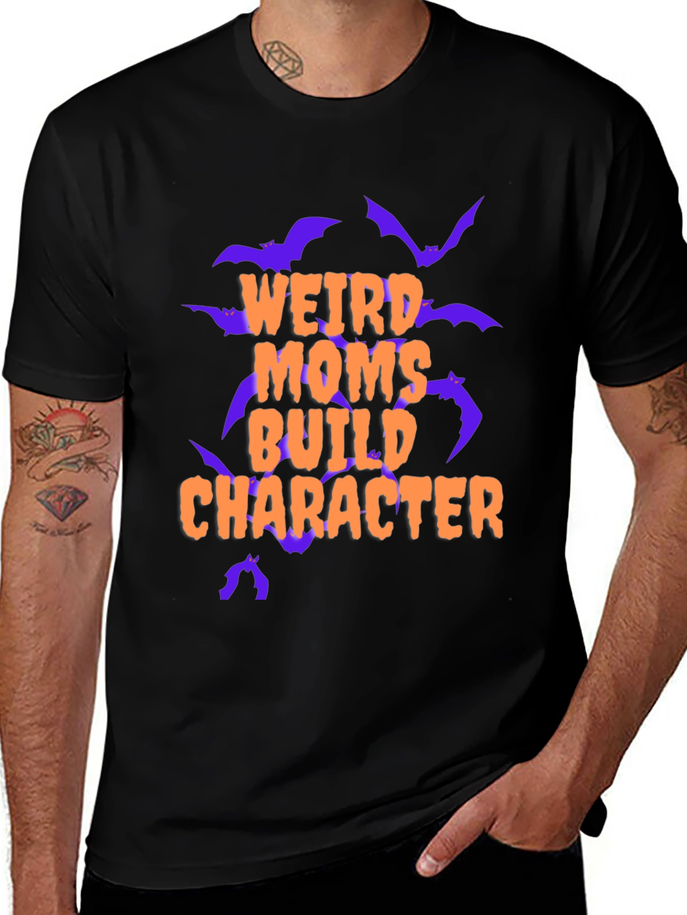 Variant 4 of Weird Moms Build Character Graphic Tee