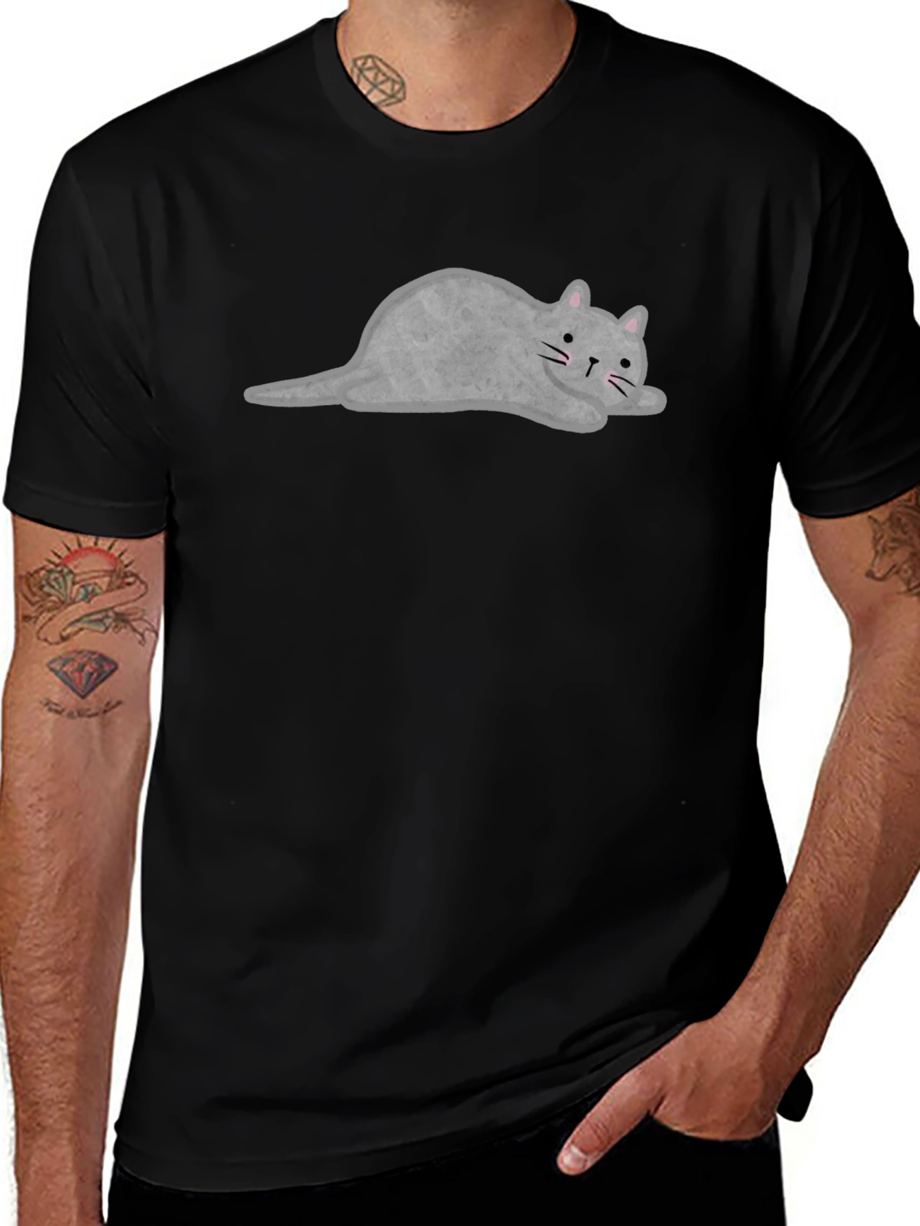 Variant 22 of Lazy Cat Graphic Tee - Soft Cotton T-Shirt