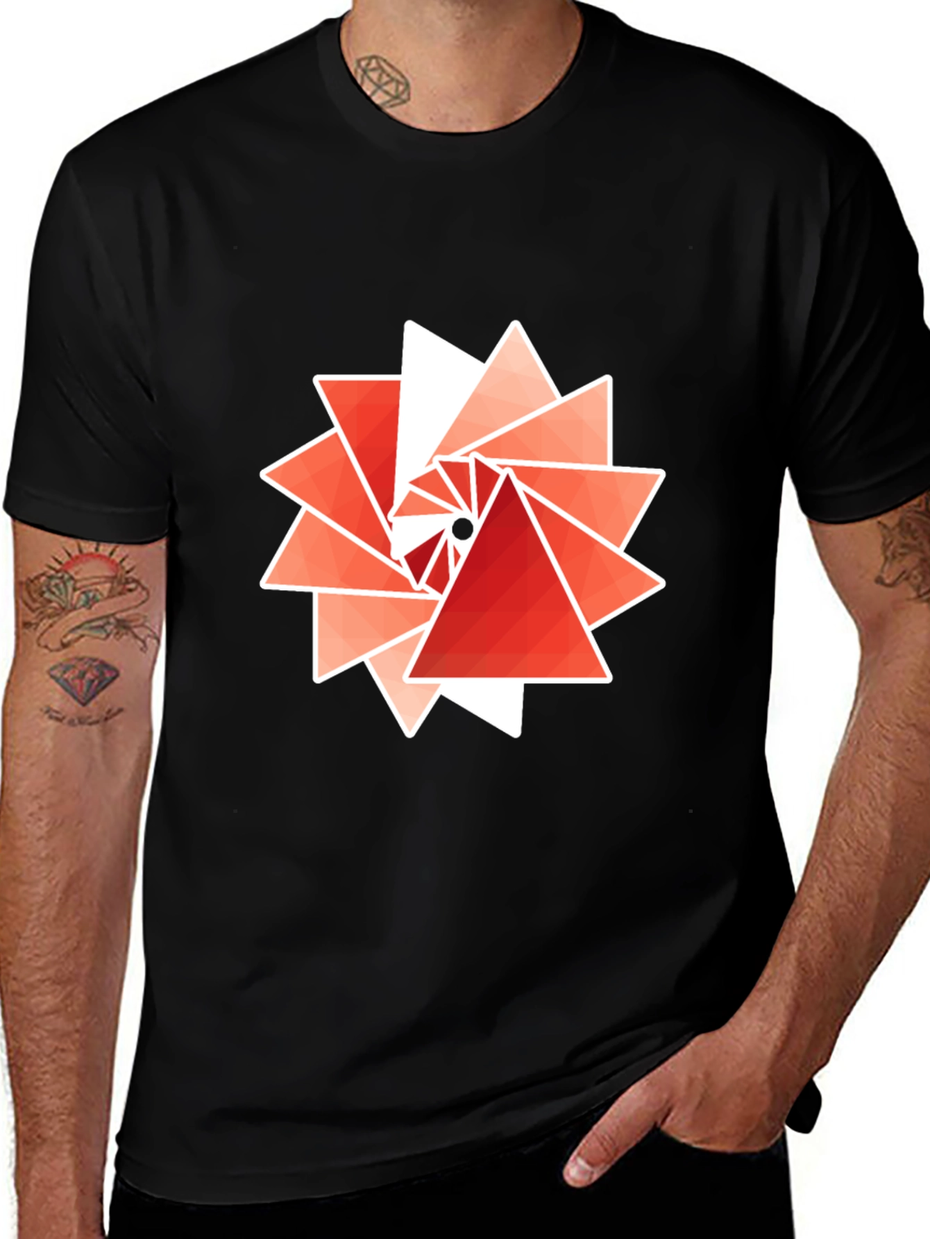 Variant 10 of Geometric Triangle Pattern Graphic Tee