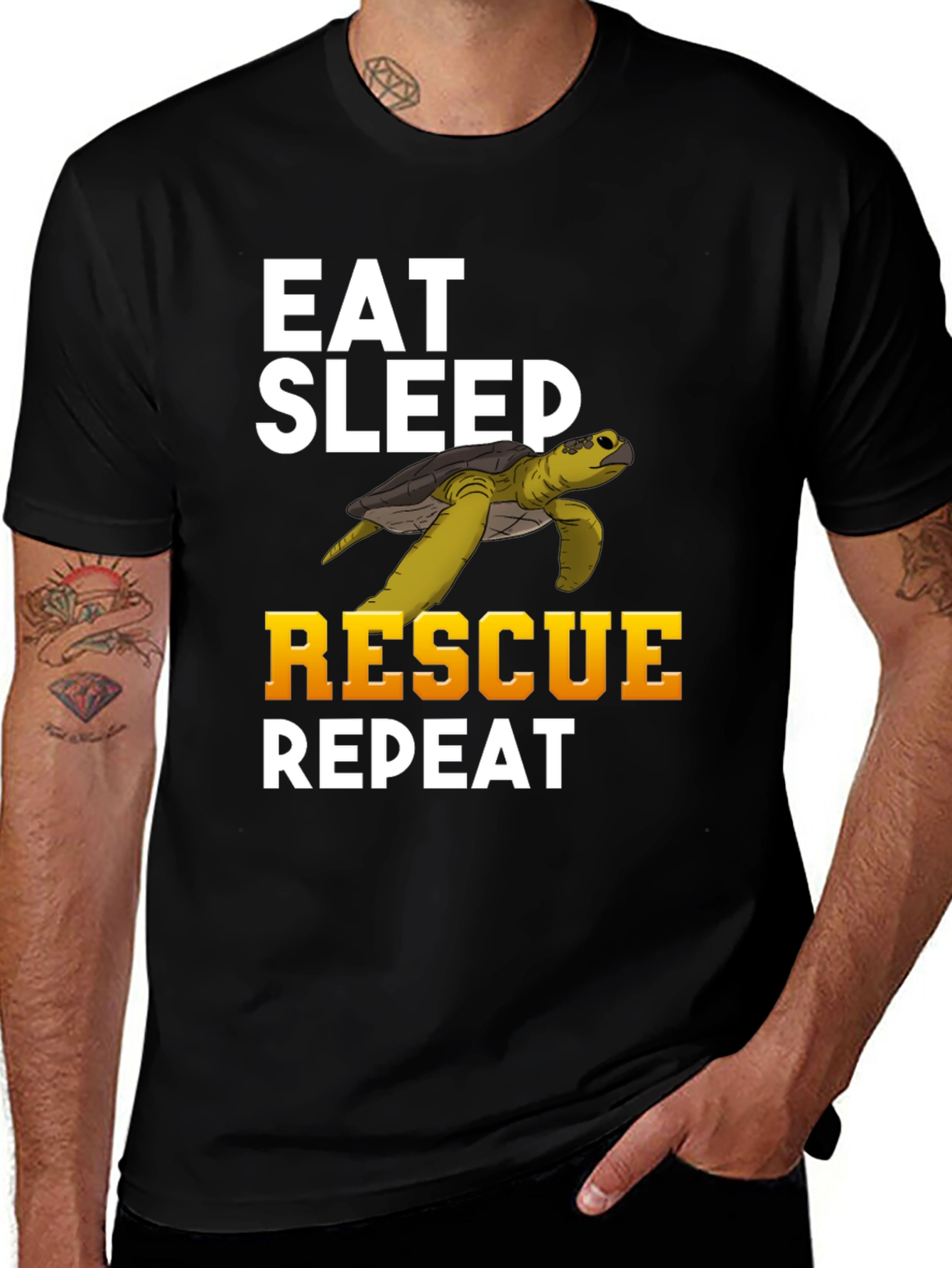 Variant 7 of Eat Sleep Rescue Repeat Turtle T-Shirt