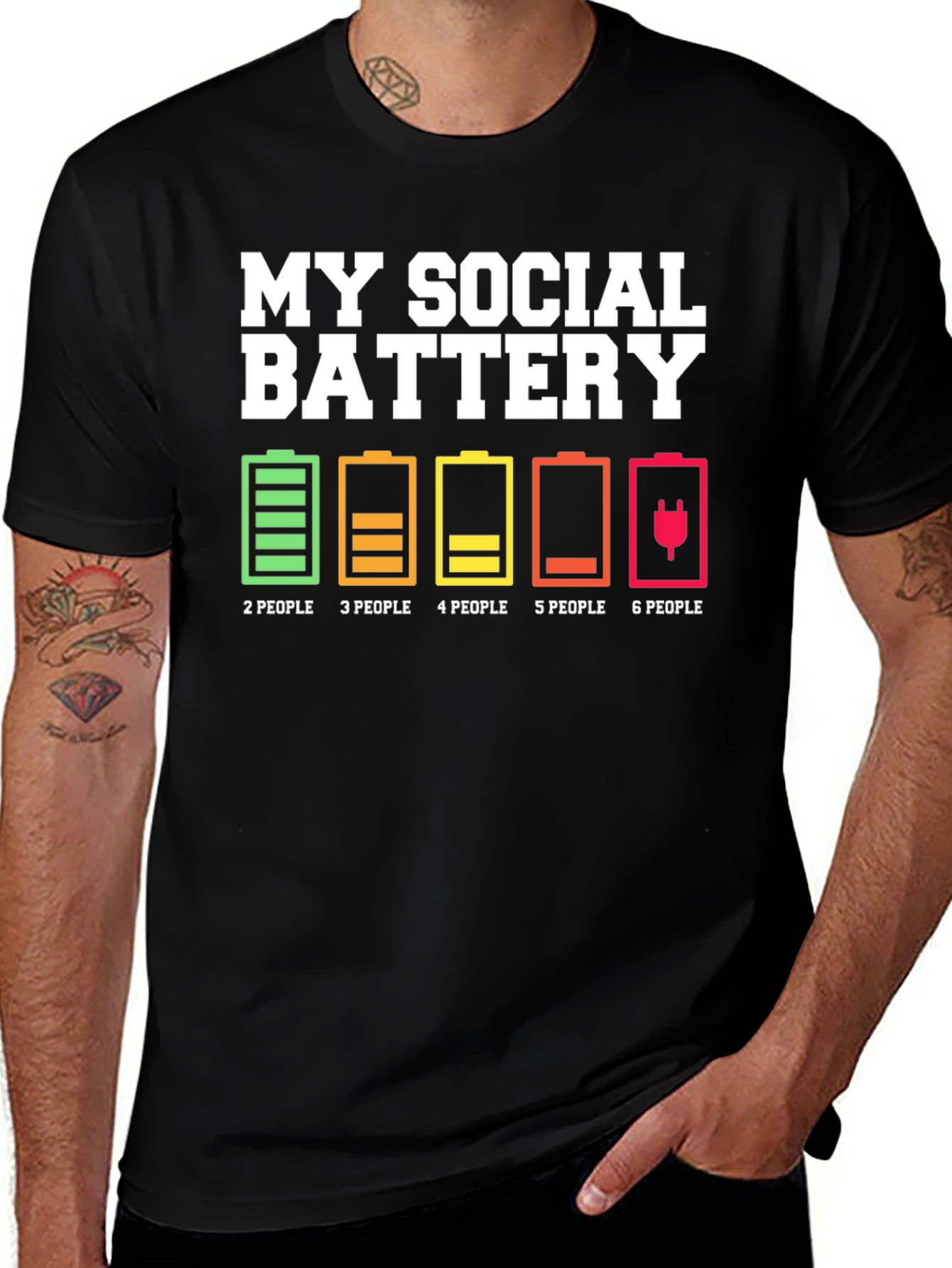 Variant 26 of My Social Battery T-Shirt - Introvert Humor Tee