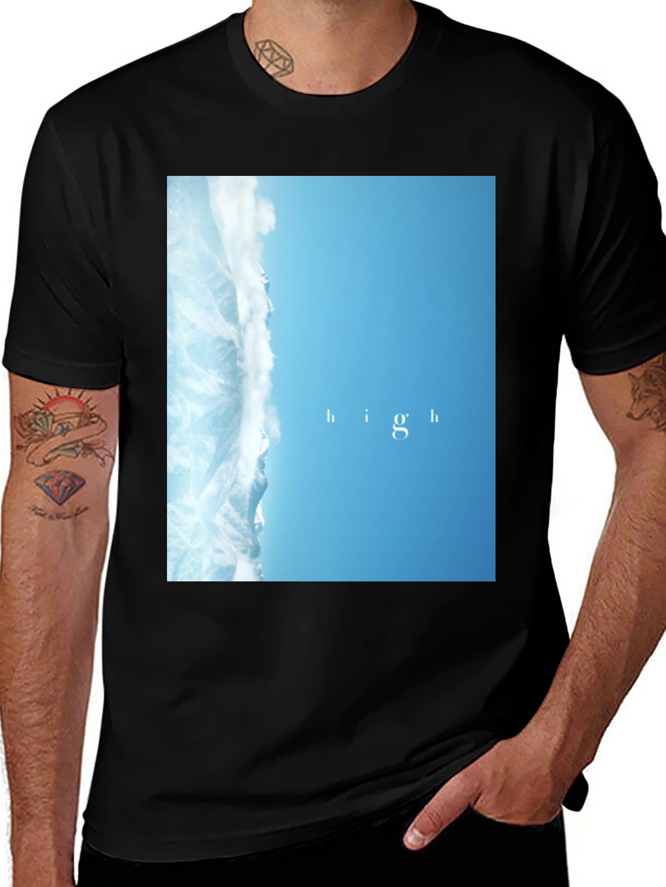 Black High Sky Graphic Black T-Shirt main image