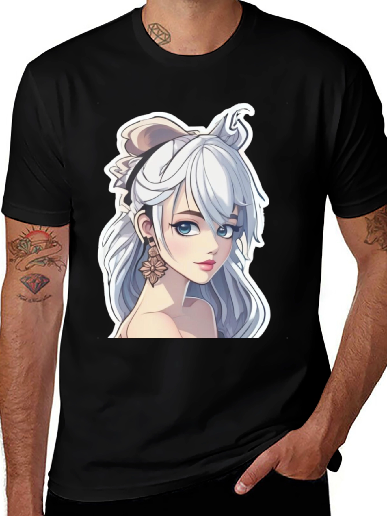 Variant 25 of Anime Girl Graphic Tee - Stylish Black T-Shirt