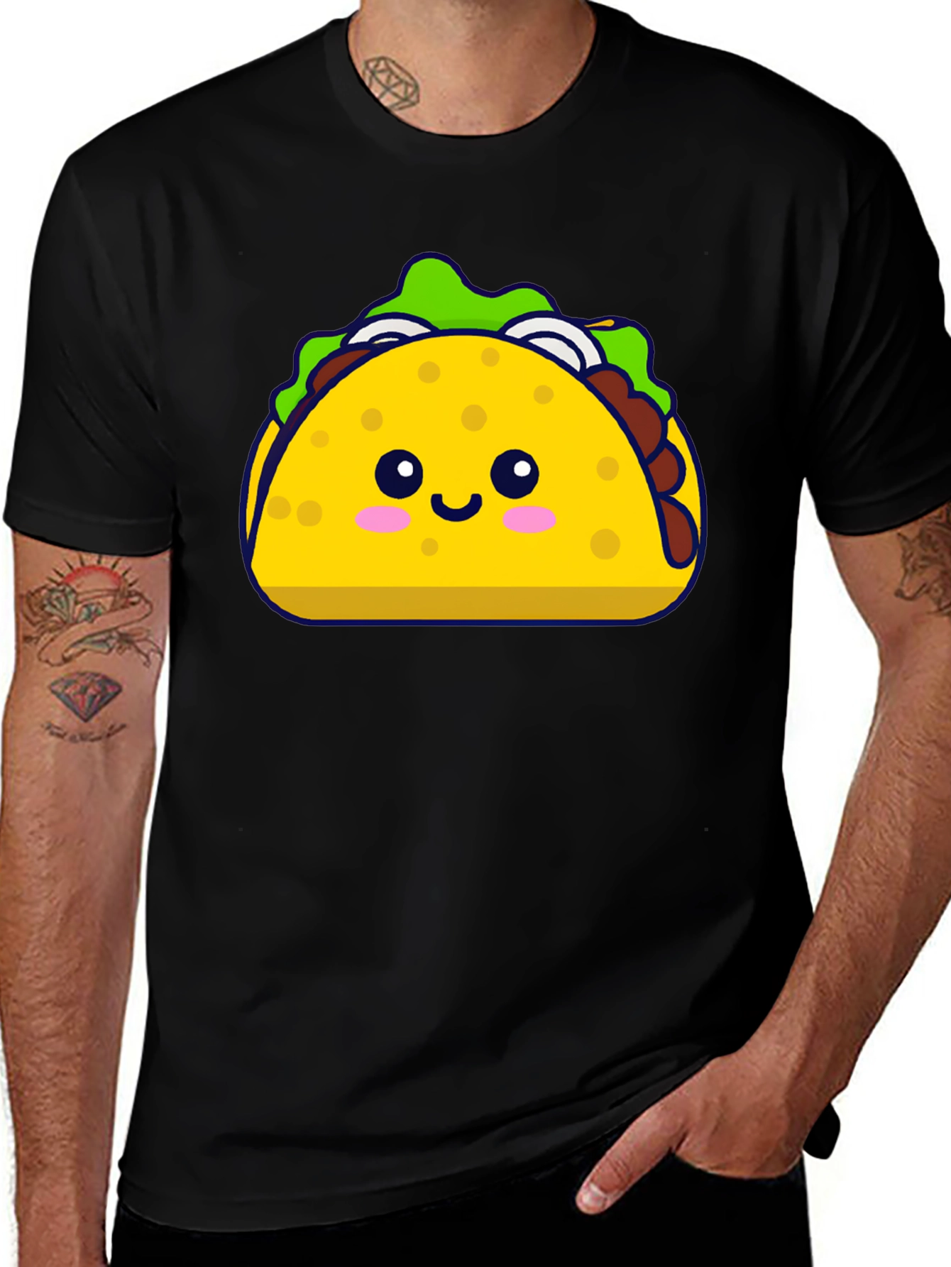 Variant 29 of Cute Taco Graphic Tee - Black
