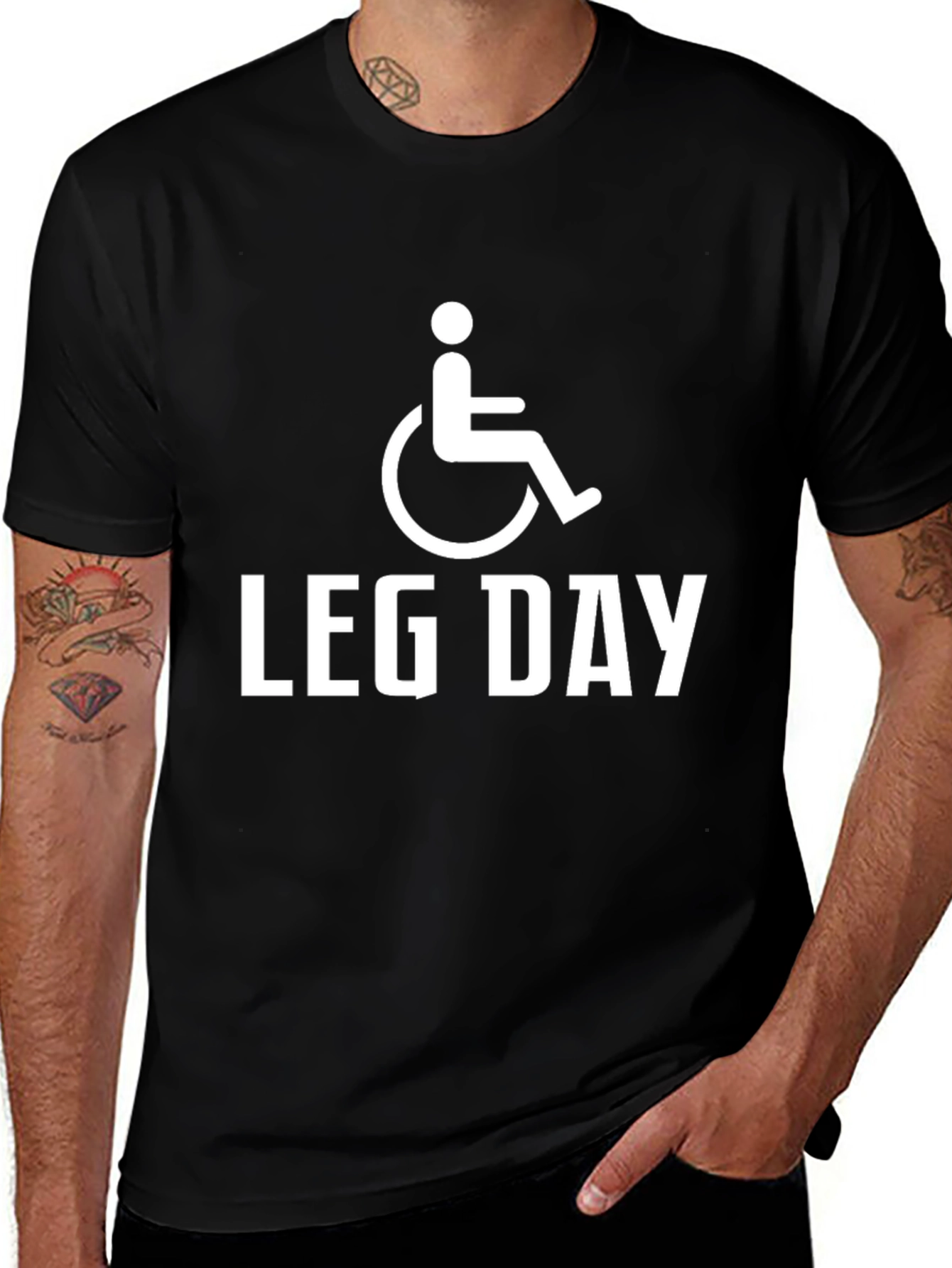 Variant 13 of Leg Day T-Shirt - Disability Humor Graphic Tee
