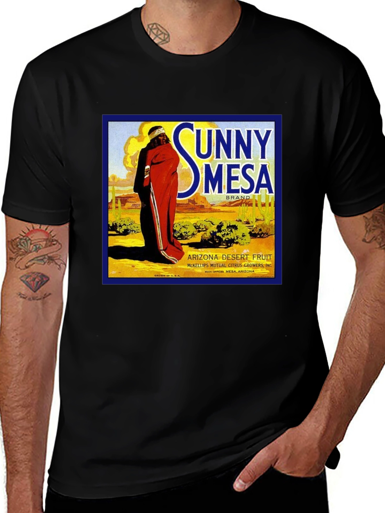 Sunny Mesa T-Shirt - Retro Arizona Citrus Label Tee