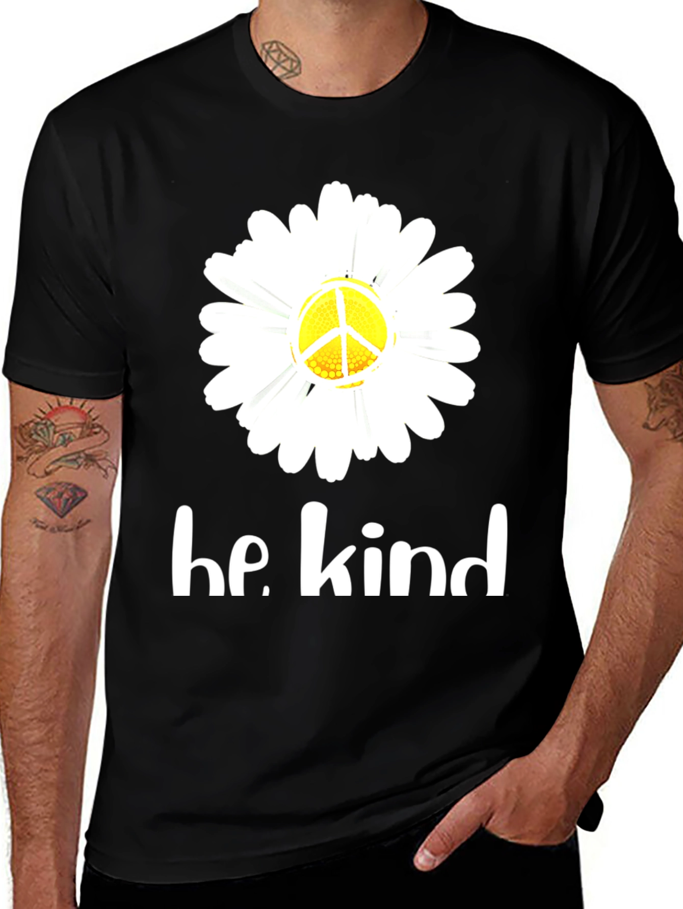 Variant 30 of Be Kind Daisy Peace Sign T-Shirt