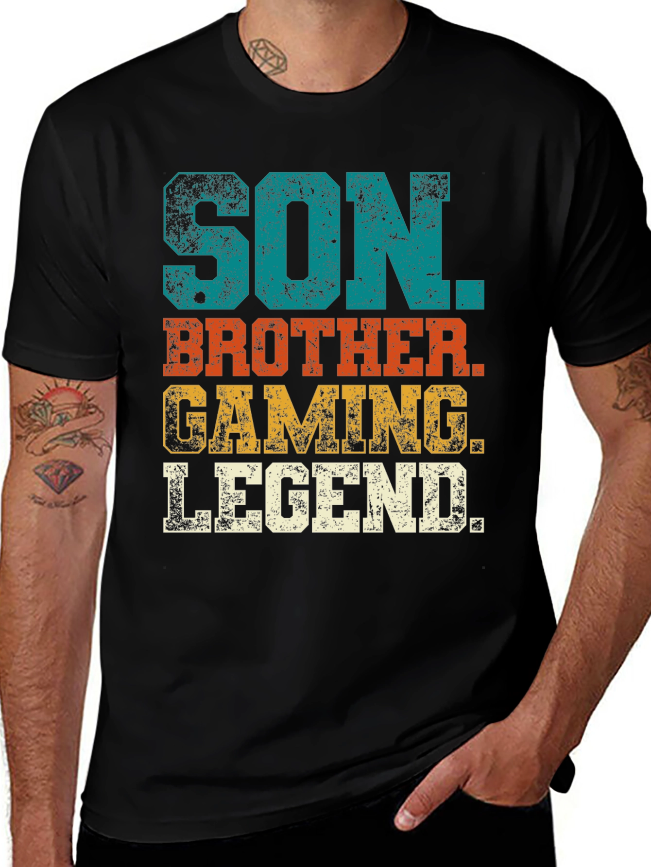 Variant 15 of Son Brother Gaming Legend Tee - Distressed Graphic T-Shirt