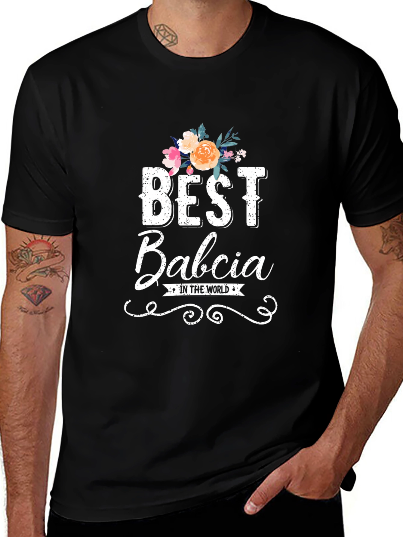 Best Babcia T-Shirt - Floral Design