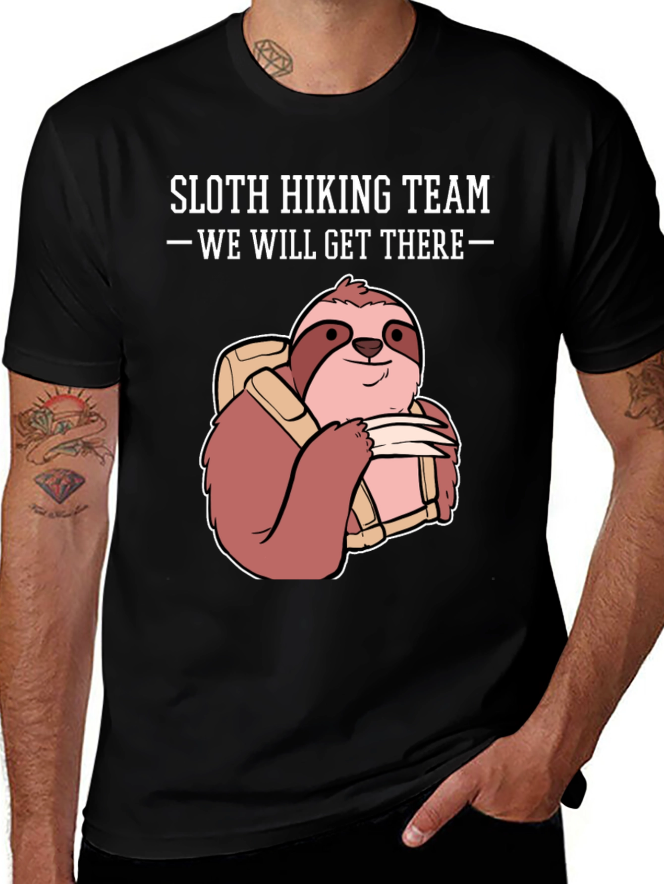 Variant 12 of Sloth Hiking Team Graphic Tee