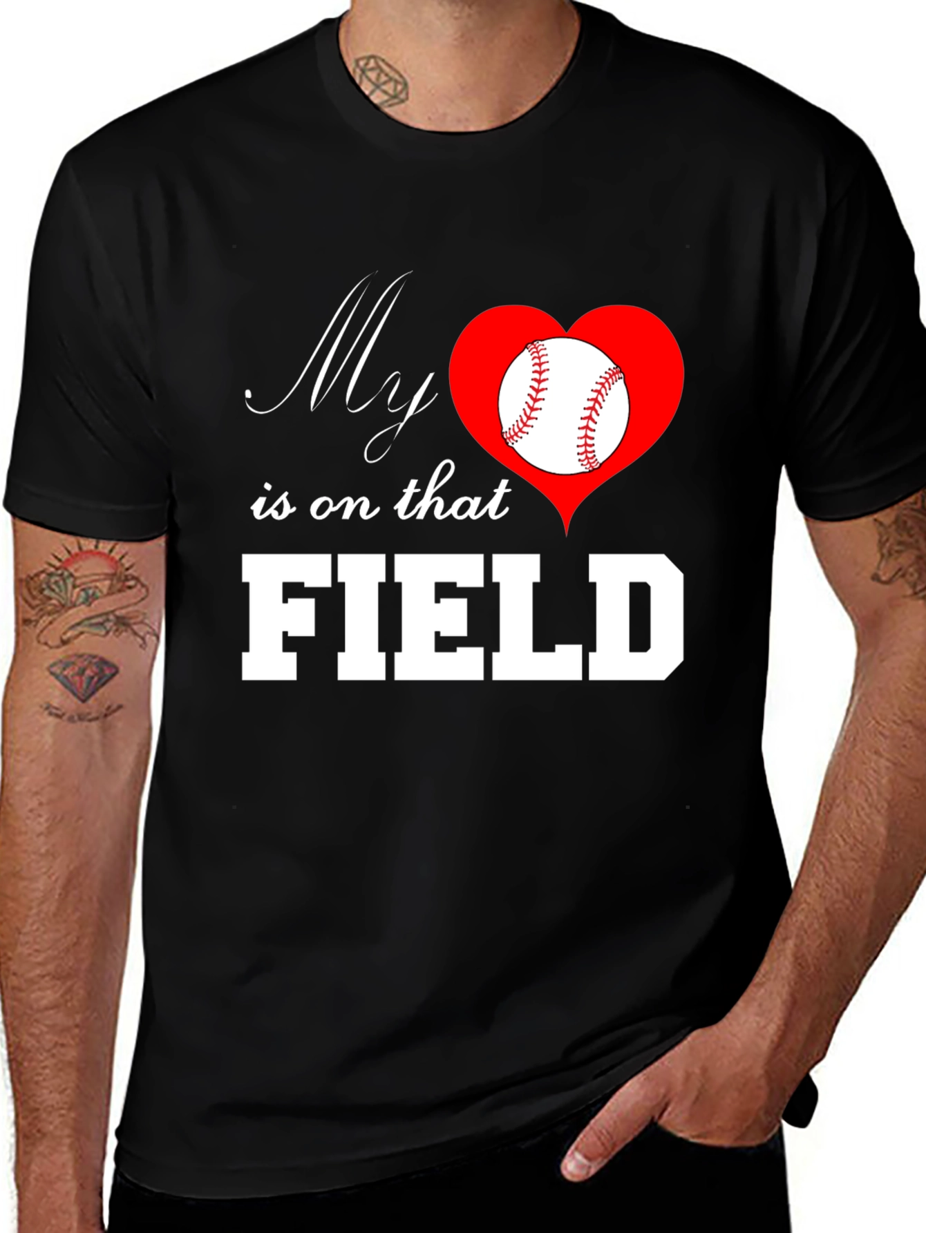 Variant 9 of Baseball Mom T-Shirt: My Heart is on That Field