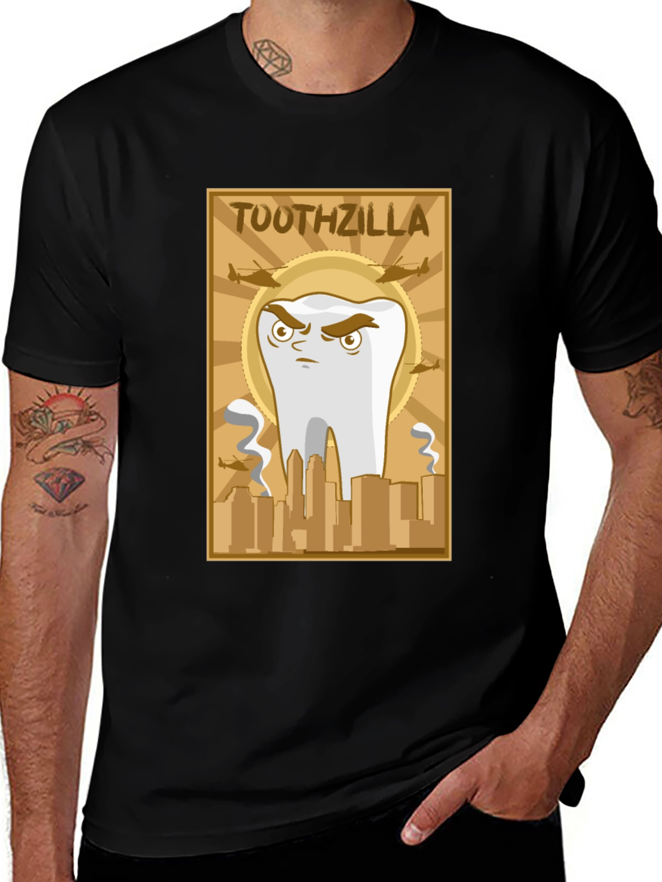 Toothzilla Graphic T-Shirt - Dental Humor Tee