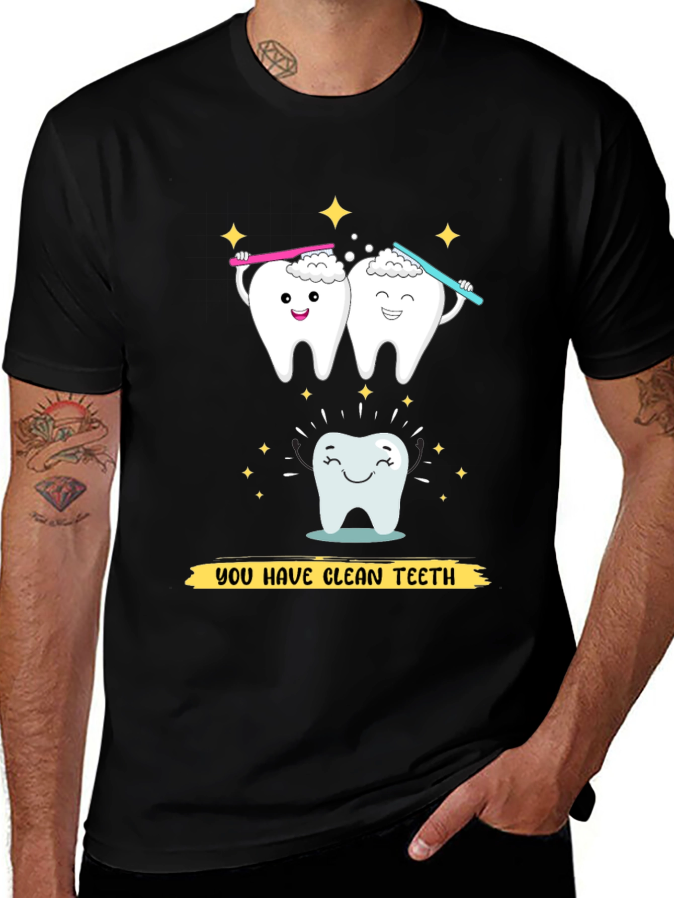 Variant 25 of Clean Teeth T-Shirt - Dental Hygiene Tee