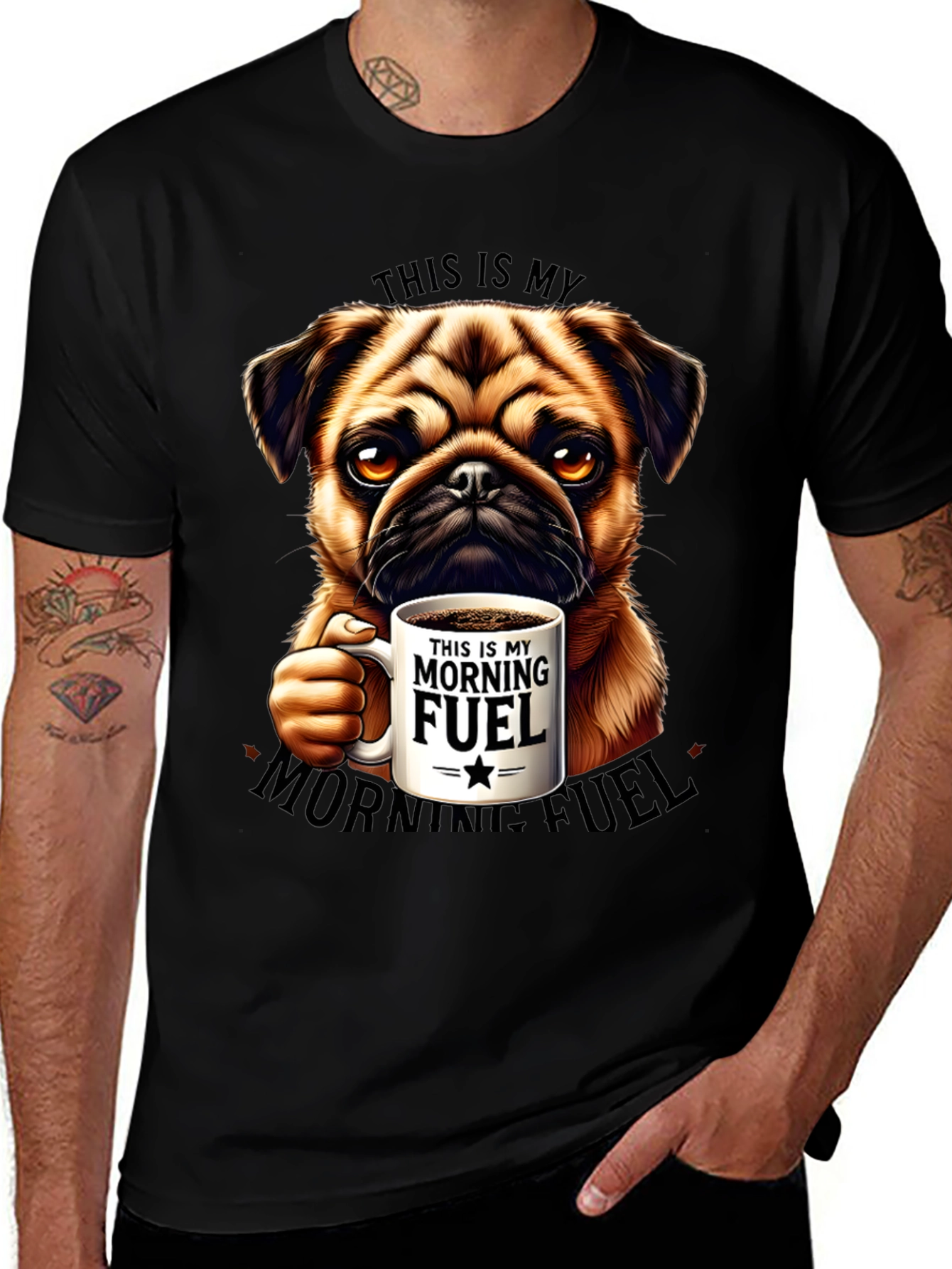 Variant 28 of Pug Morning Fuel T-Shirt