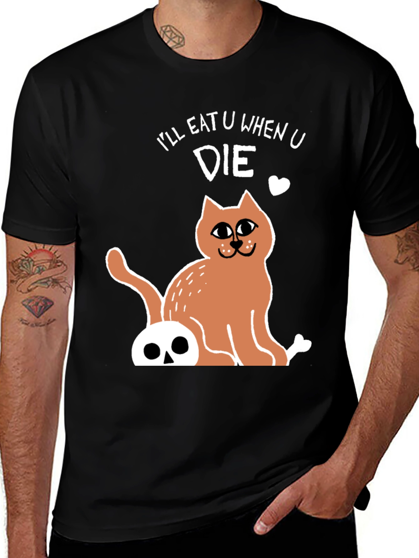 Variant 17 of I'll Eat U When U Die Cat Graphic Tee