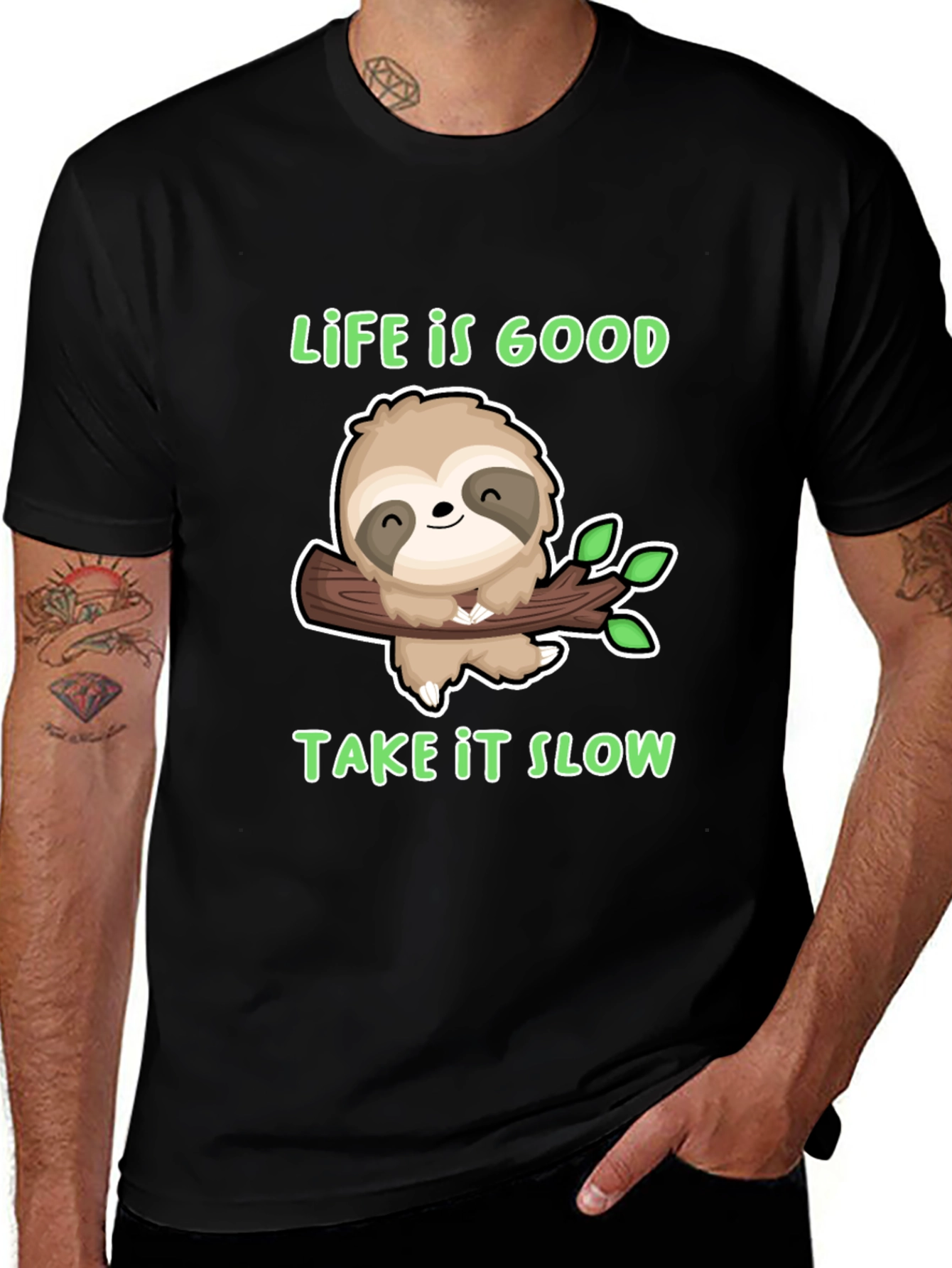 Variant 3 of Life is Good Sloth Graphic Tee