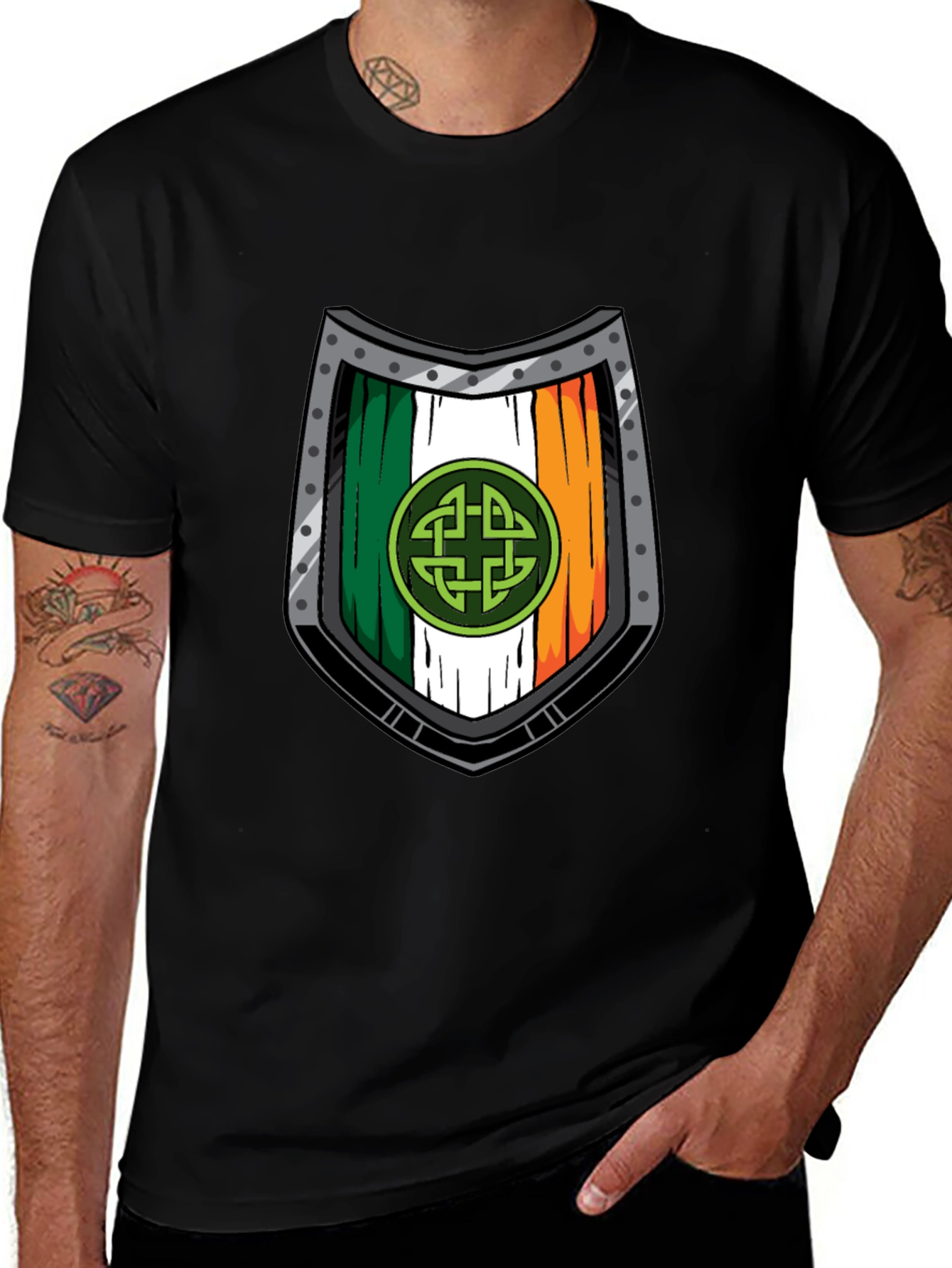 Irish Shield T-Shirt - Celtic Knot Design