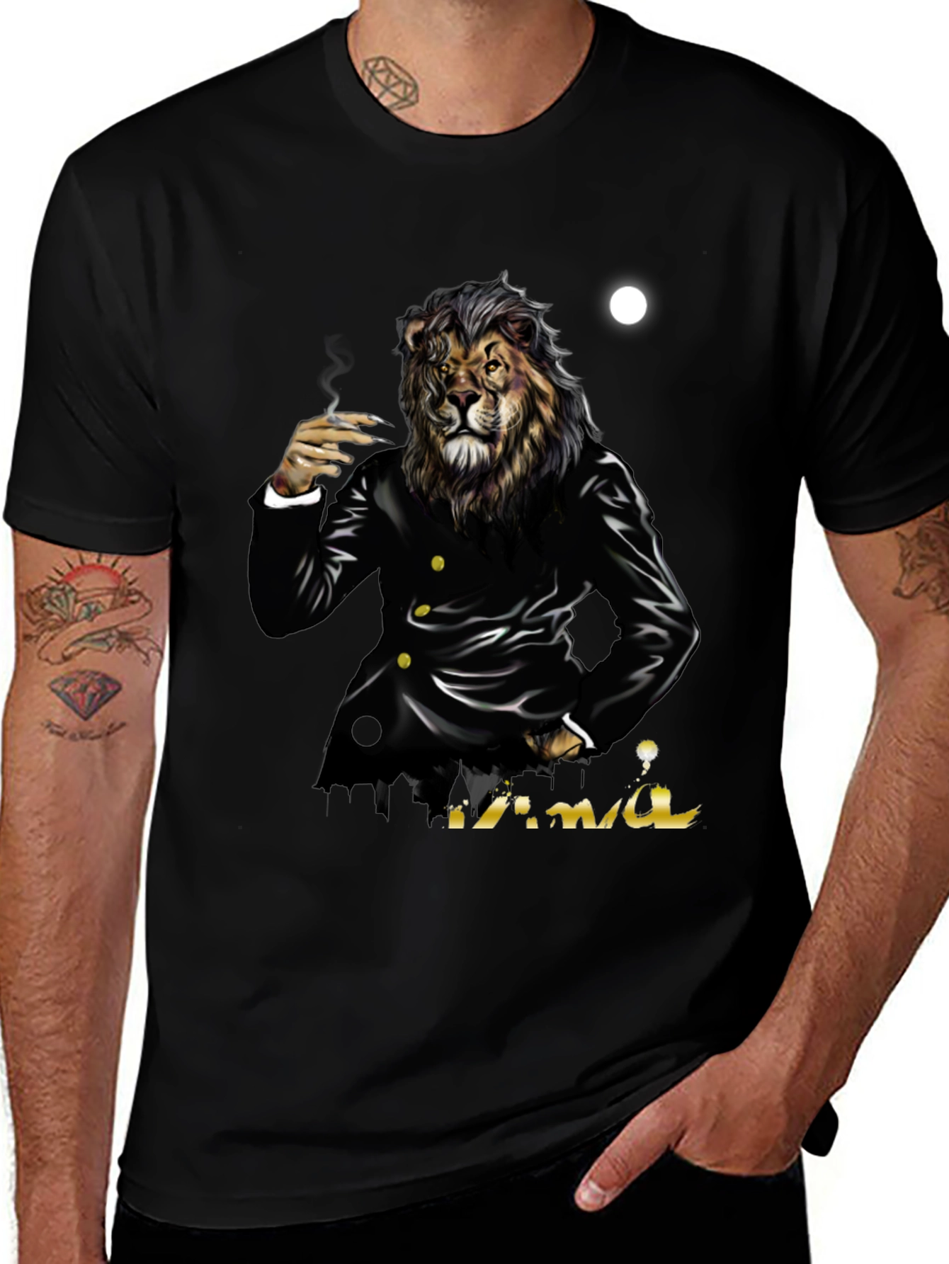 Variant 5 of Lion Boss T-Shirt - Unique Graphic Tee