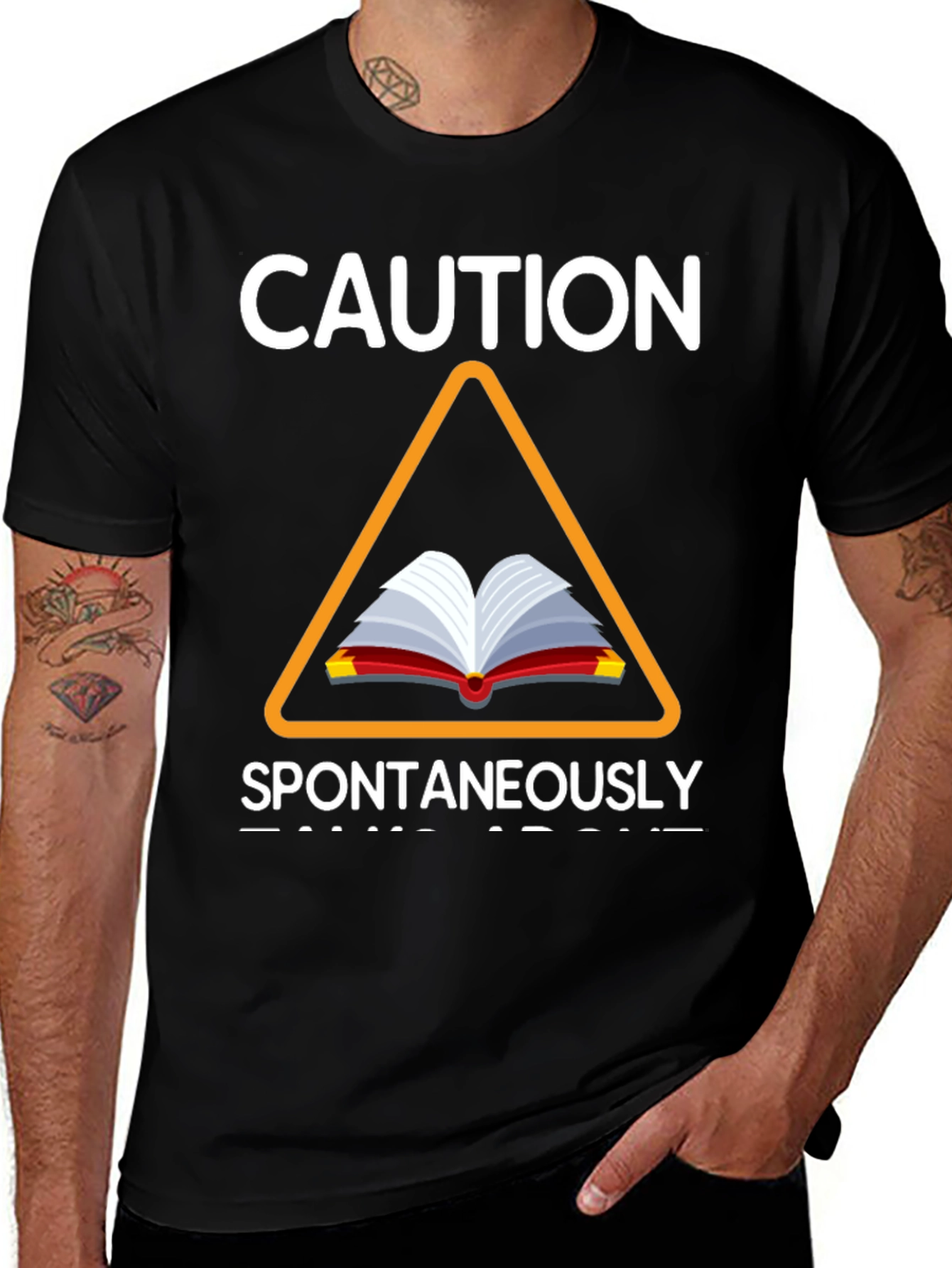 Variant 2 of Caution Spontaneously Reads T-Shirt