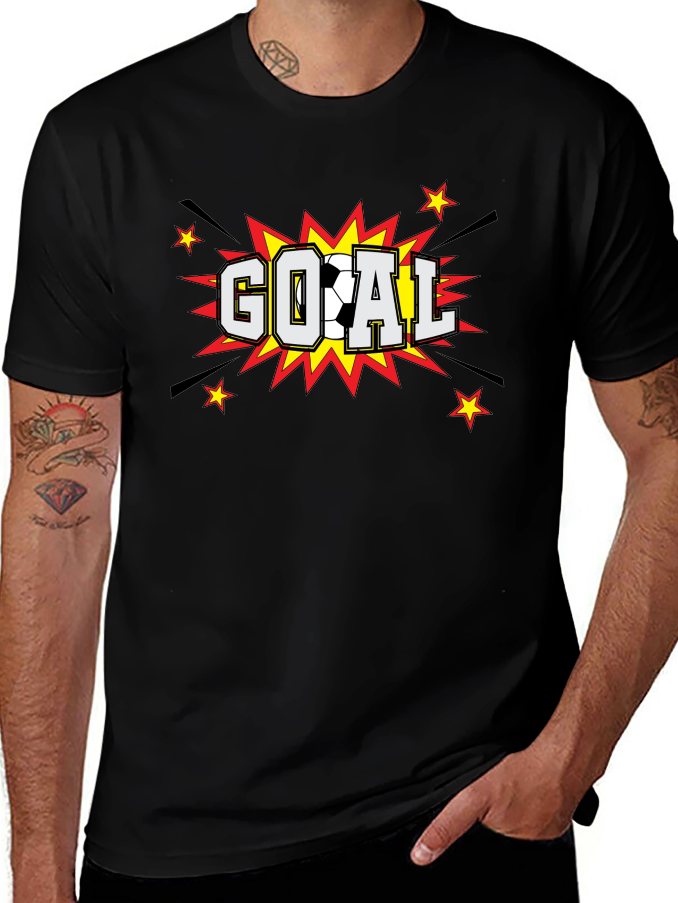 Variant 30 of Goal! Soccer Graphic Black T-Shirt