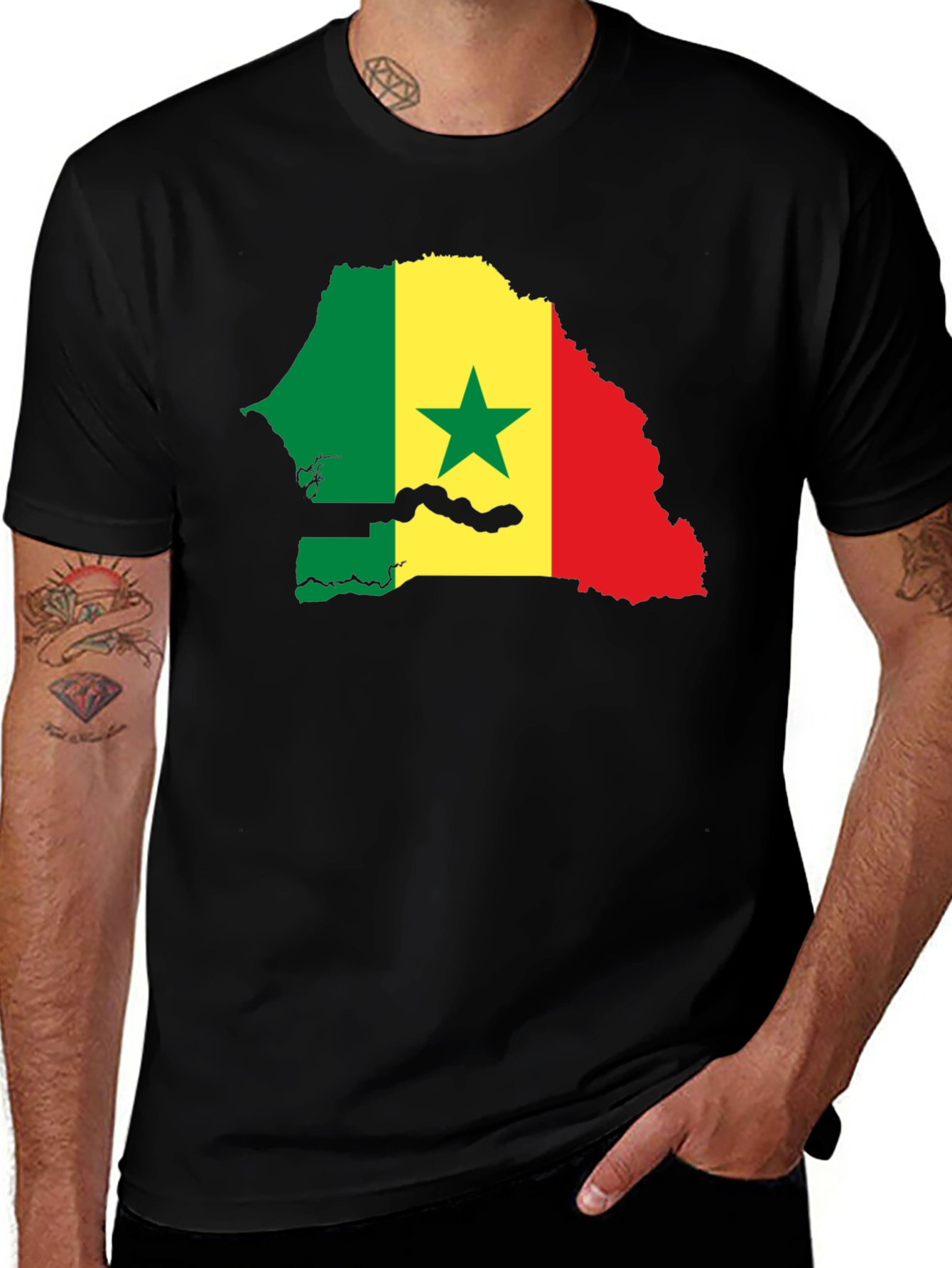 Senegal Flag Map Graphic Tee