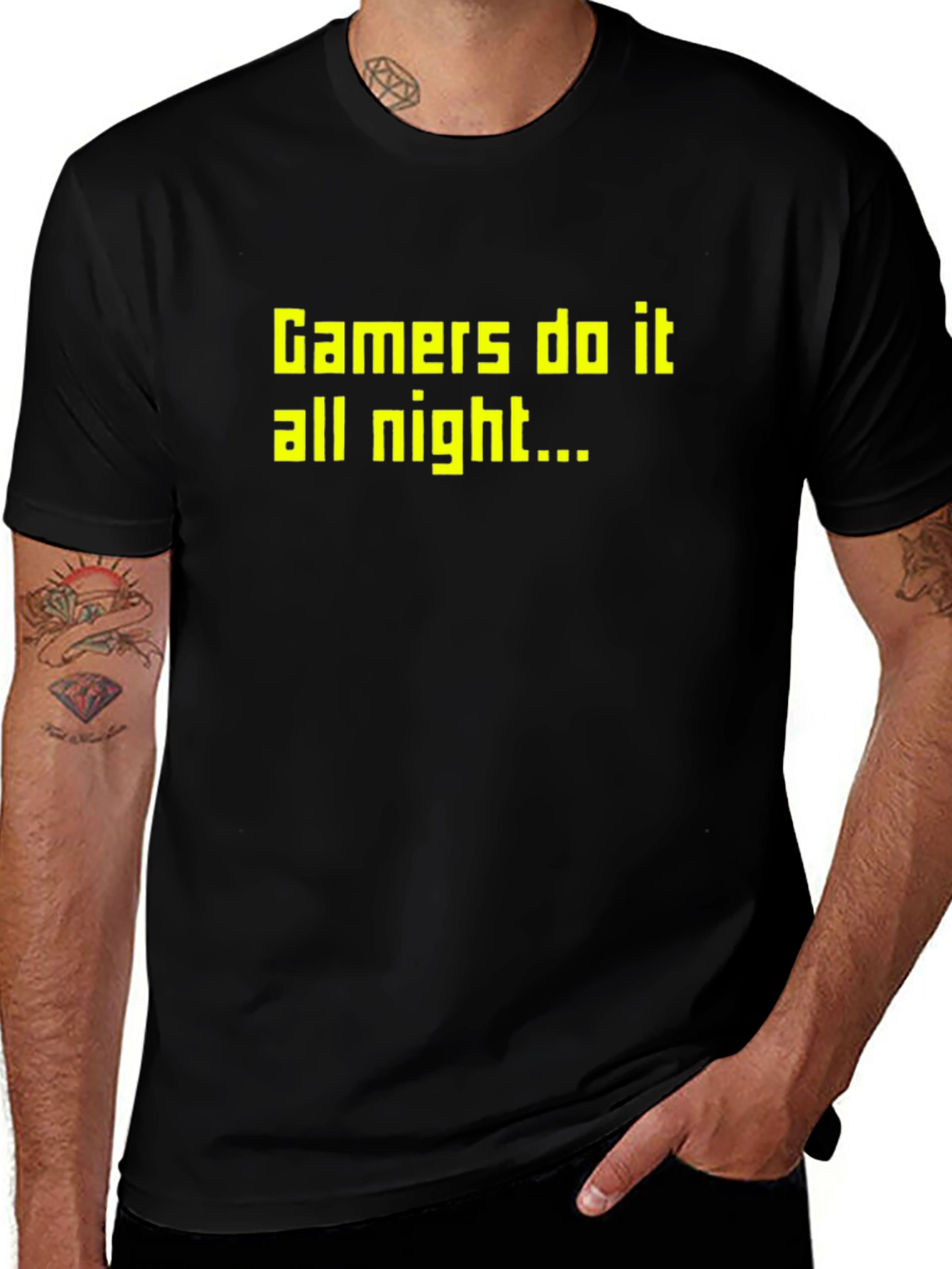 Variant 21 of Gamers Do It All Night Black T-Shirt