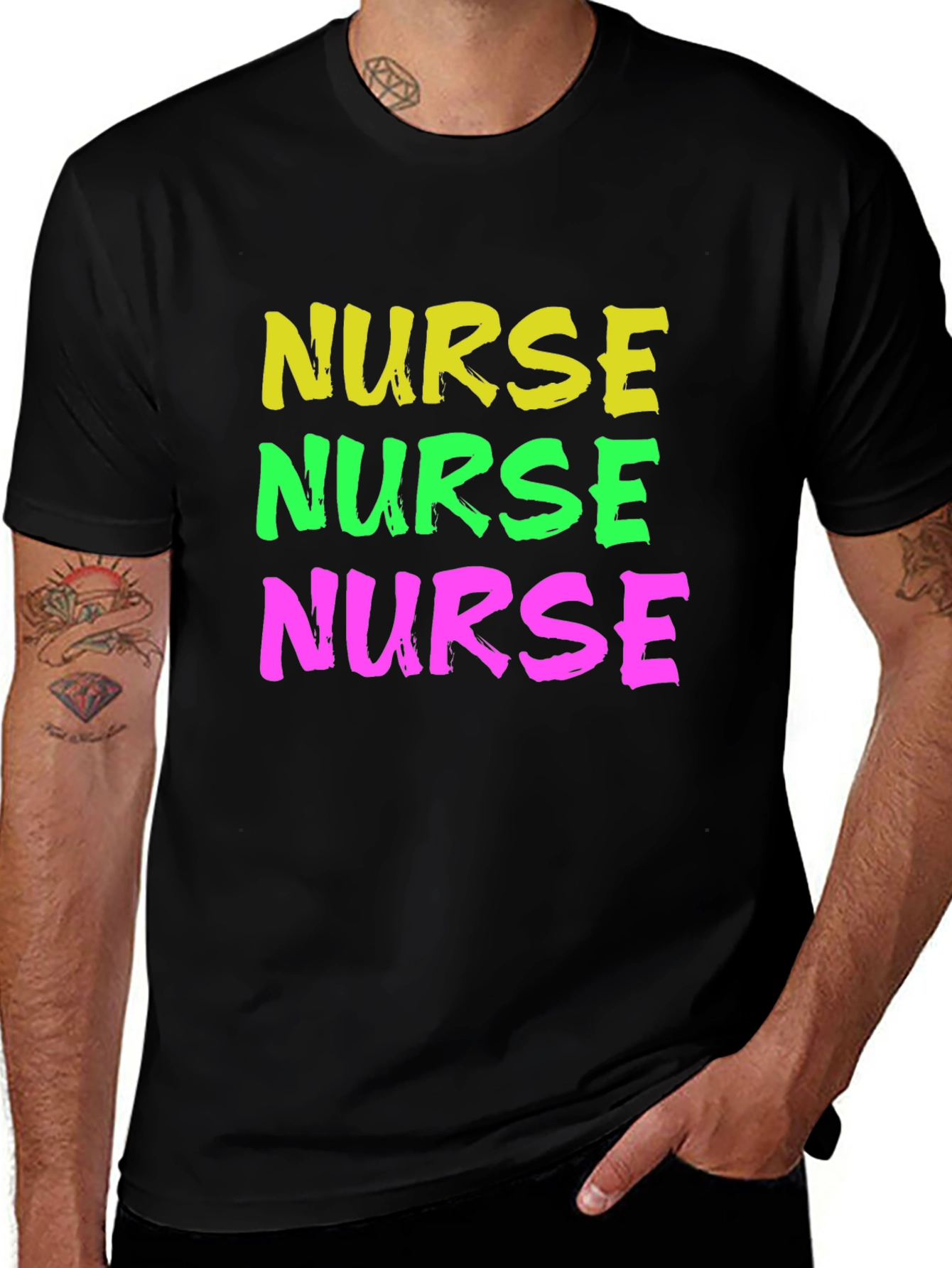 Variant 22 of Nurse Stack Graphic Tee - Black Cotton