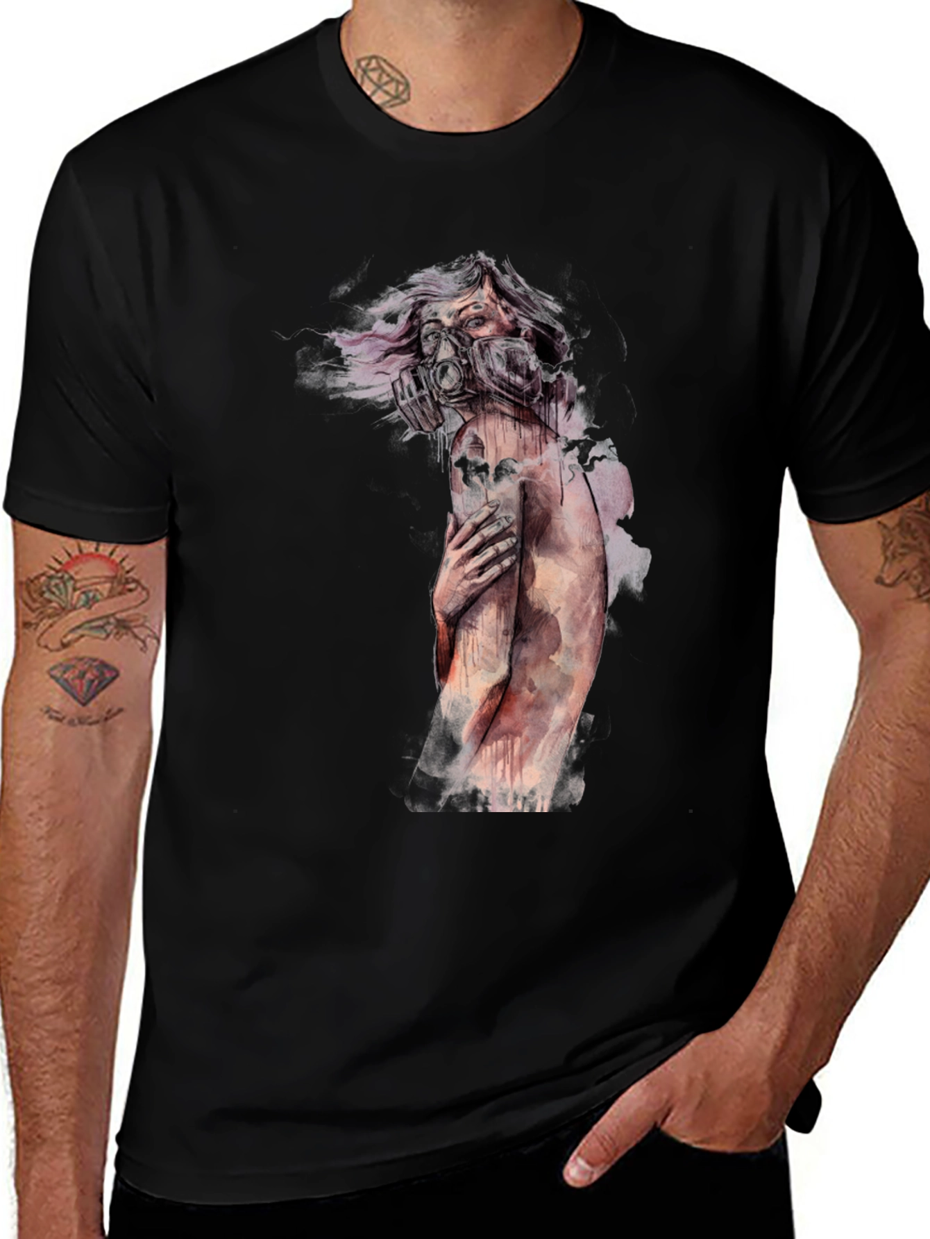 Variant 16 of Unique Graphic Tee - Apocalyptic Watercolor Design