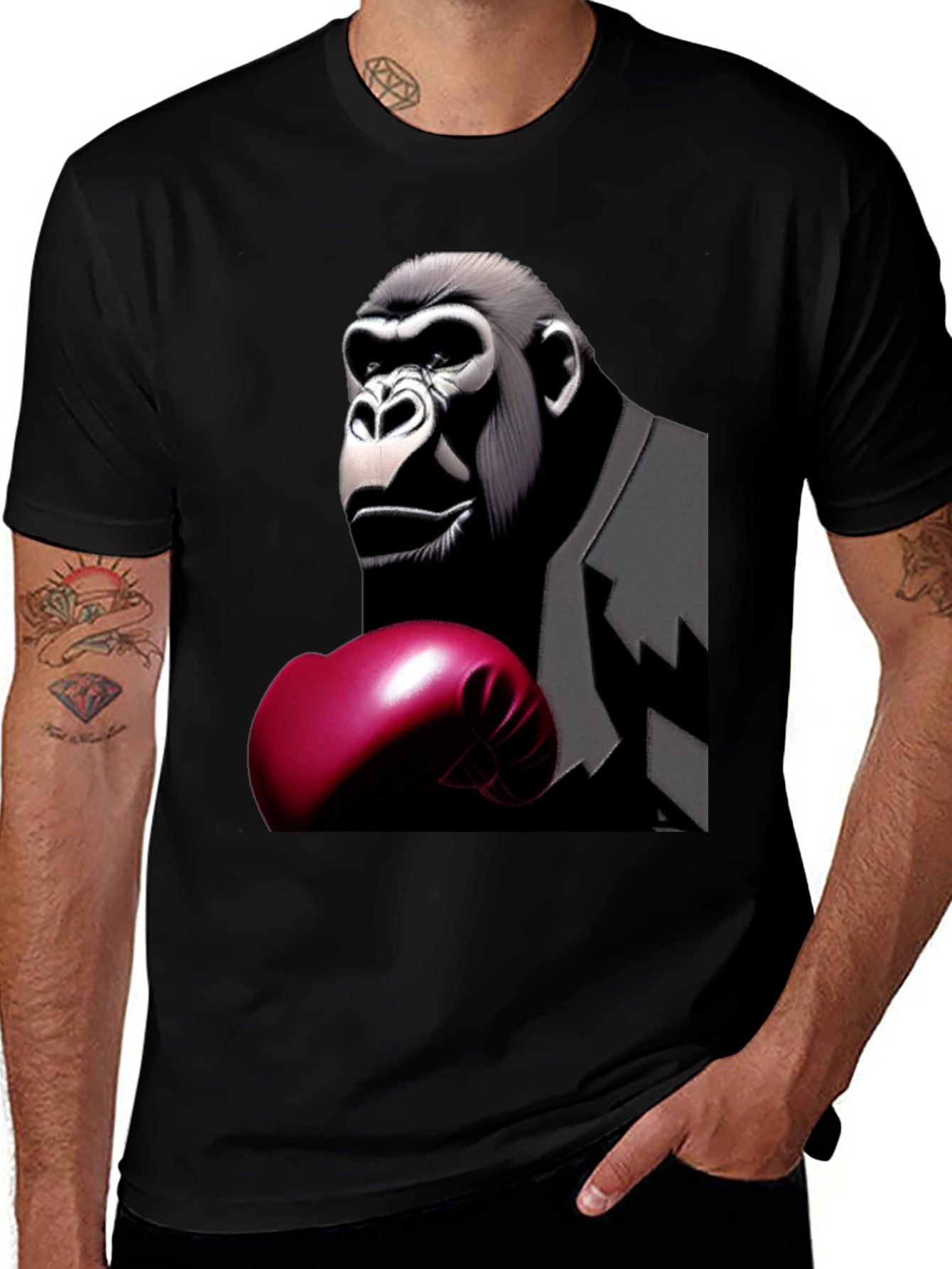 Variant 4 of Gorilla Boxer Graphic Tee - Punchy Style