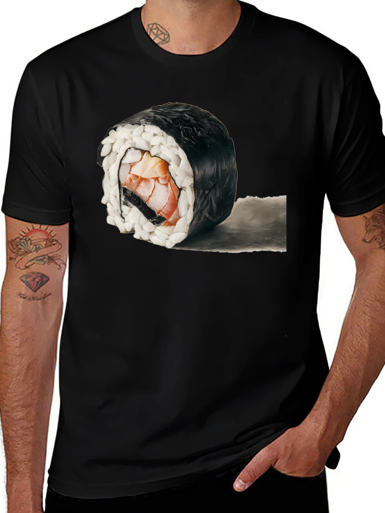 Variant 24 of Sushi Roll Graphic T-Shirt - Unique Foodie Tee