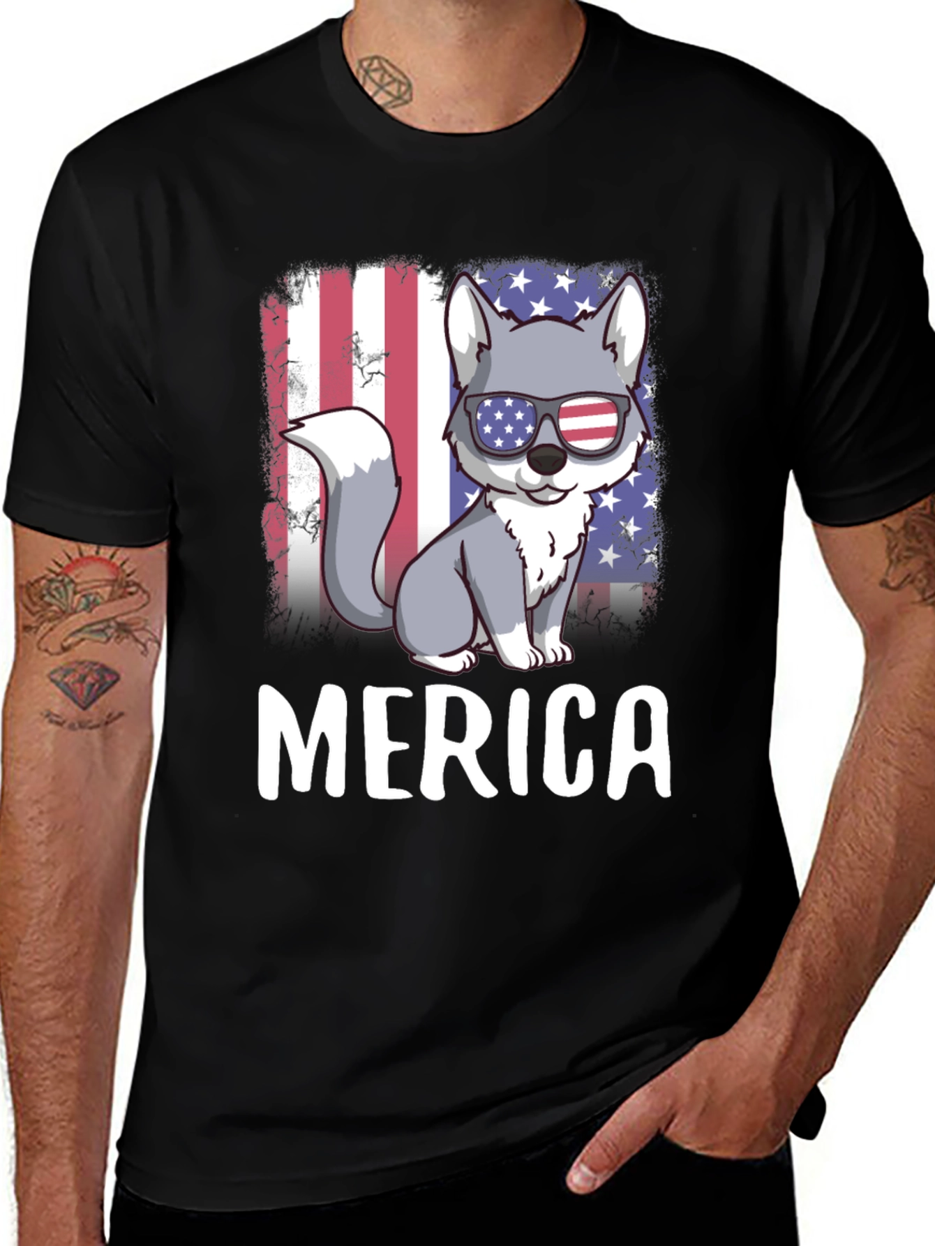 Variant 29 of Patriotic Wolf Merica T-Shirt