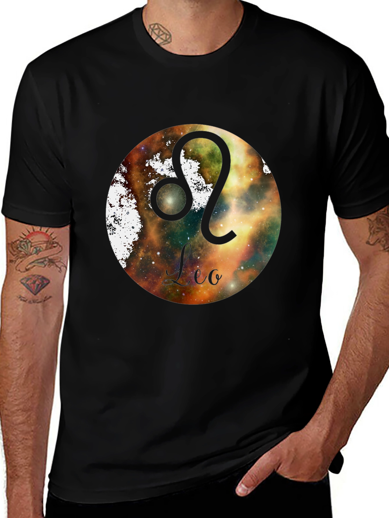 Leo Zodiac Sign Galaxy T-Shirt