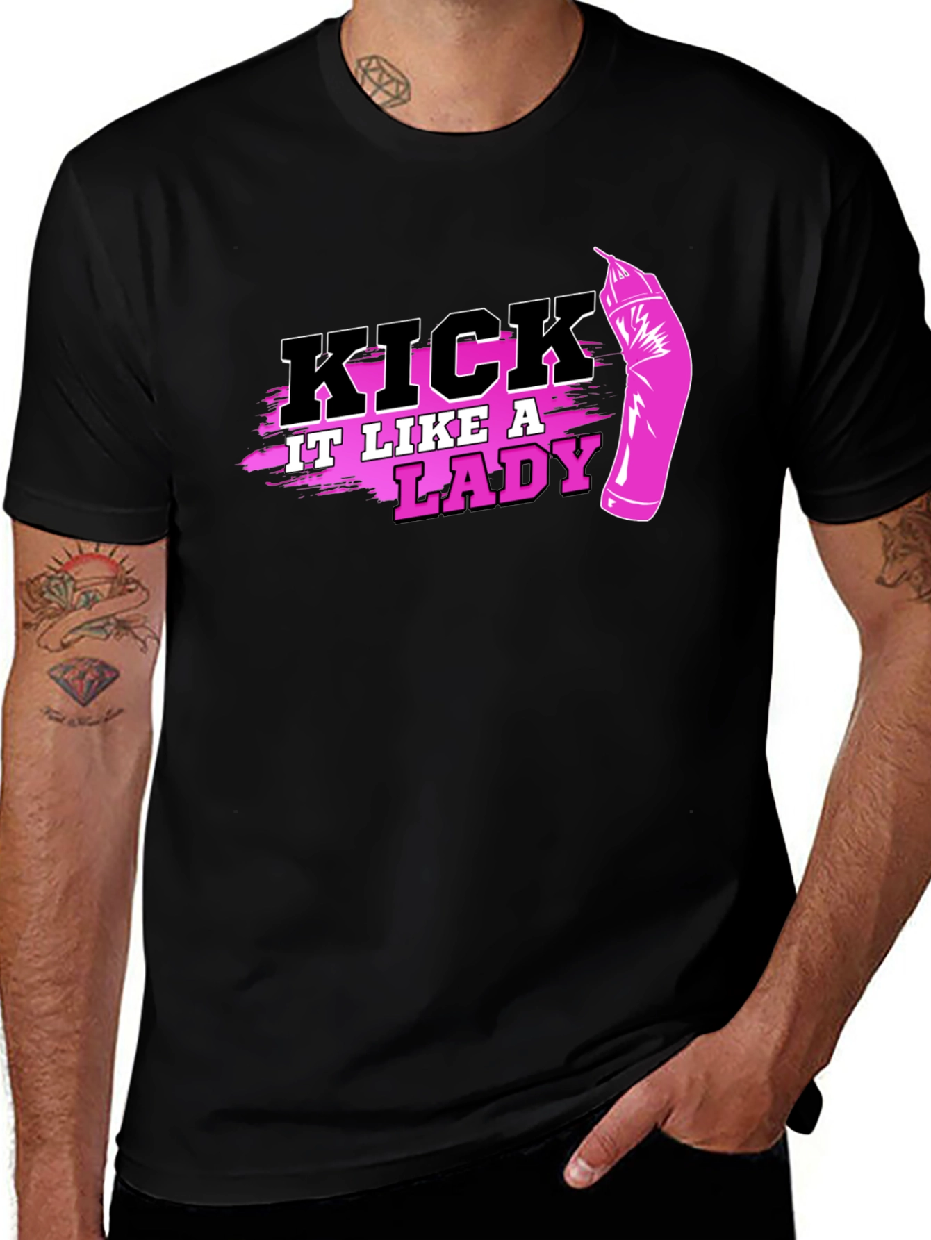 Variant 3 of Kick It Like a Lady Black T-Shirt