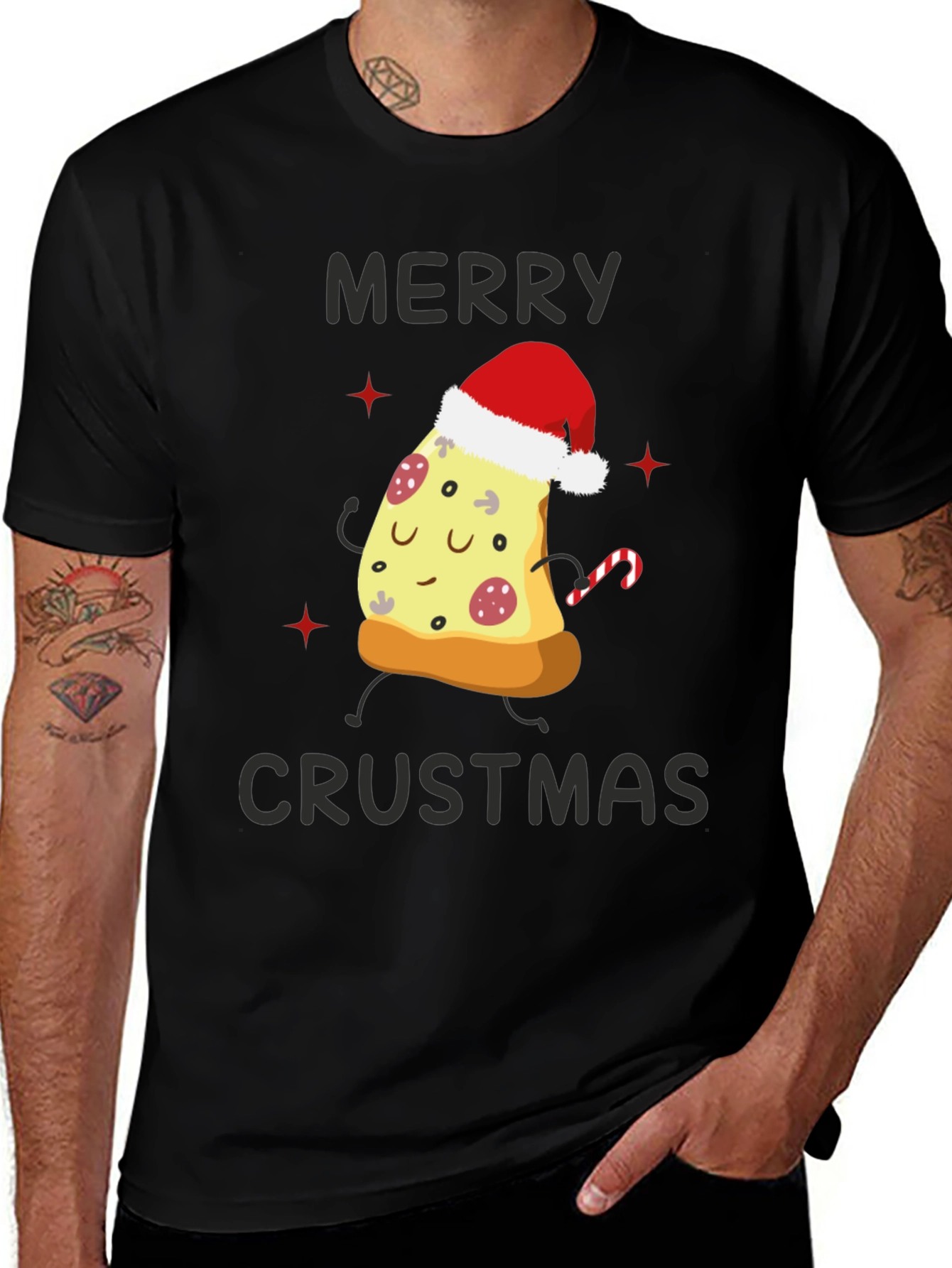 Merry Crustmas Pizza T-Shirt - Holiday Fun!