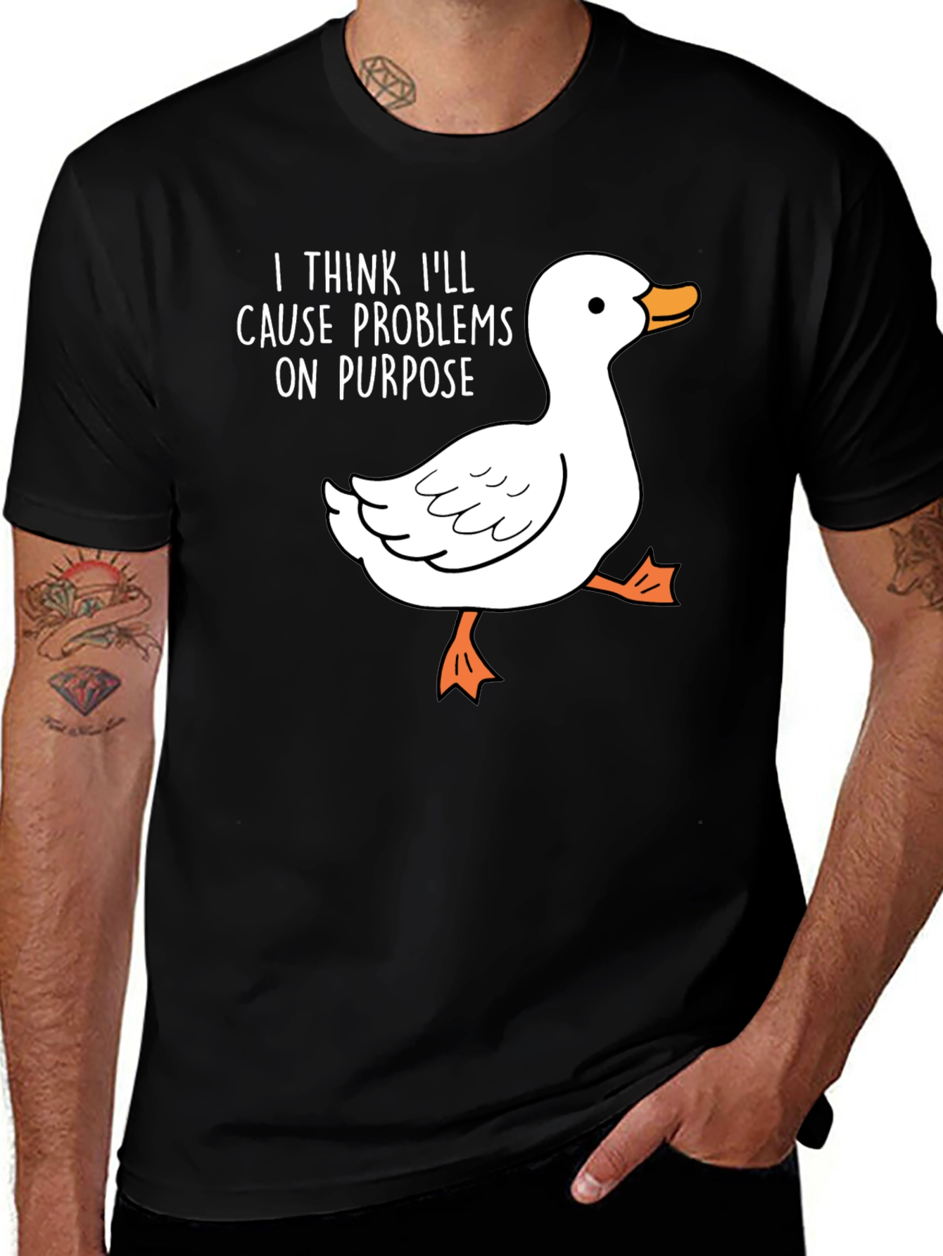 Variant 24 of Cause Problems Duck Tee - Funny Graphic T-Shirt