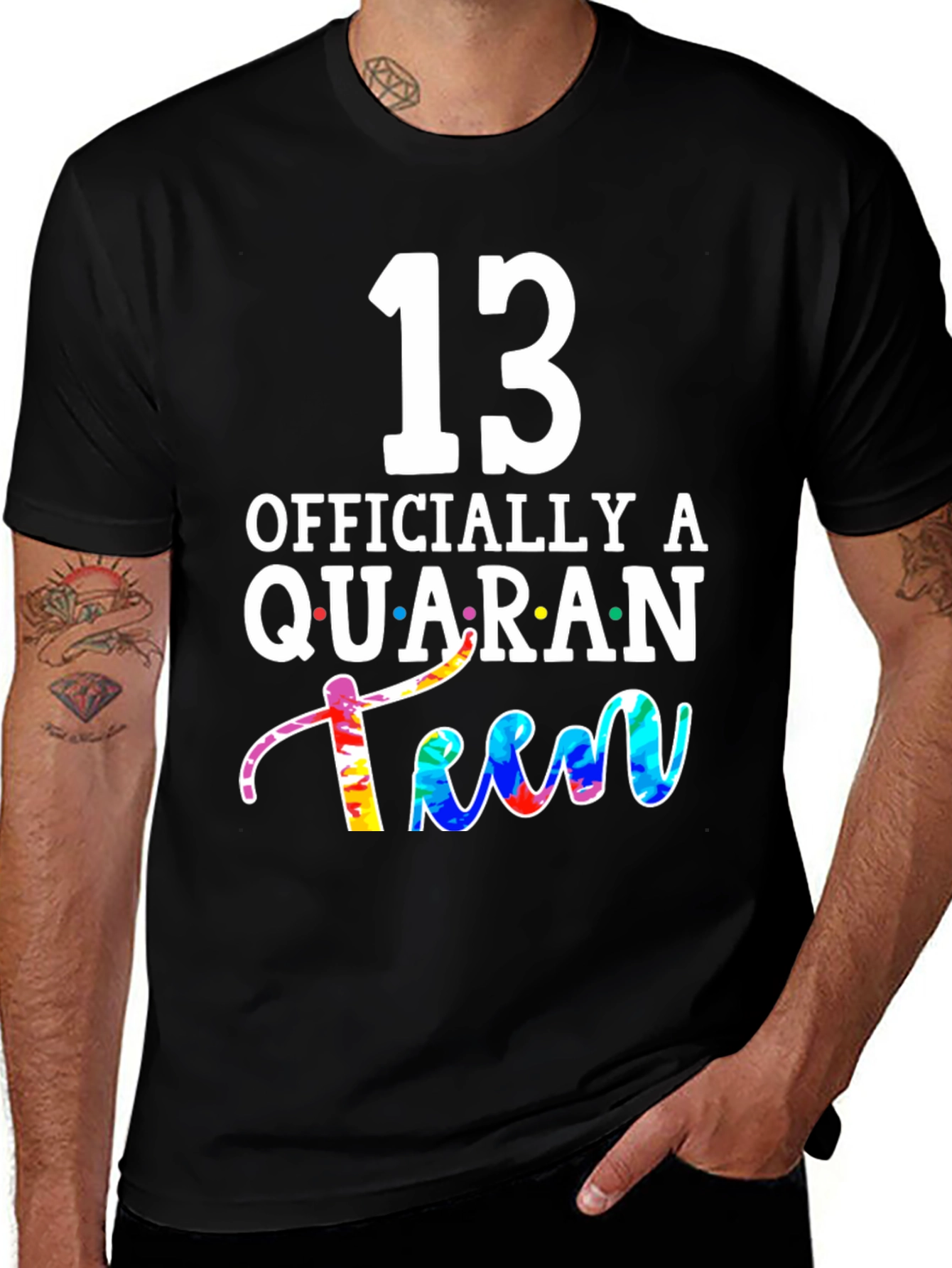 Black QuaranTEEN Birthday T-Shirt - 13th Birthday  main image