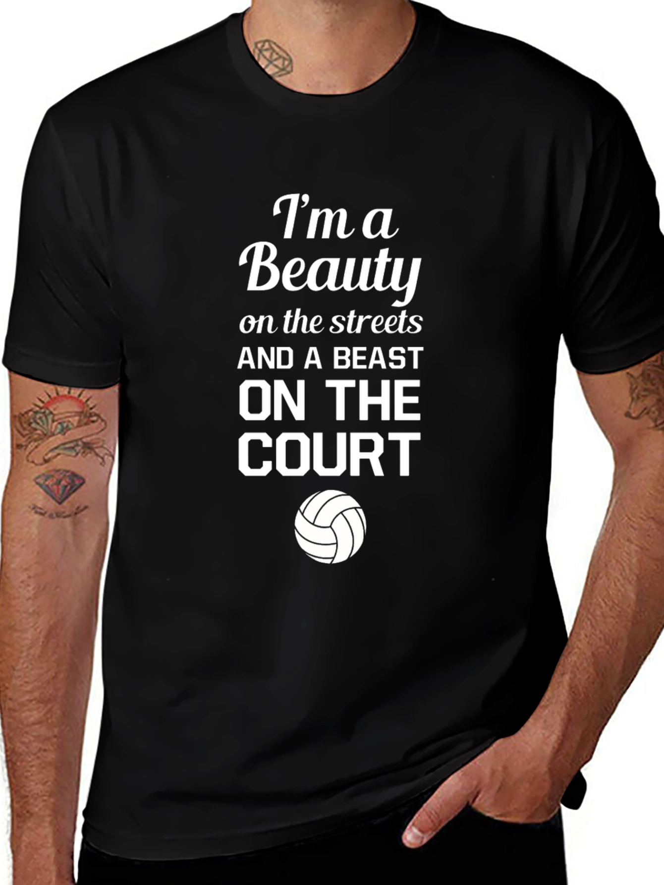Variant 14 of Beauty and Beast Volleyball Graphic Tee