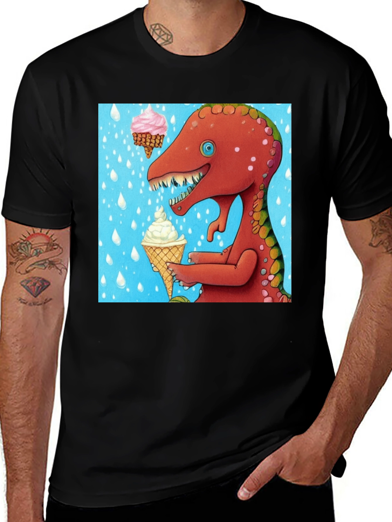 Variant 20 of Dino Ice Cream T-Shirt - Fun Graphic Tee