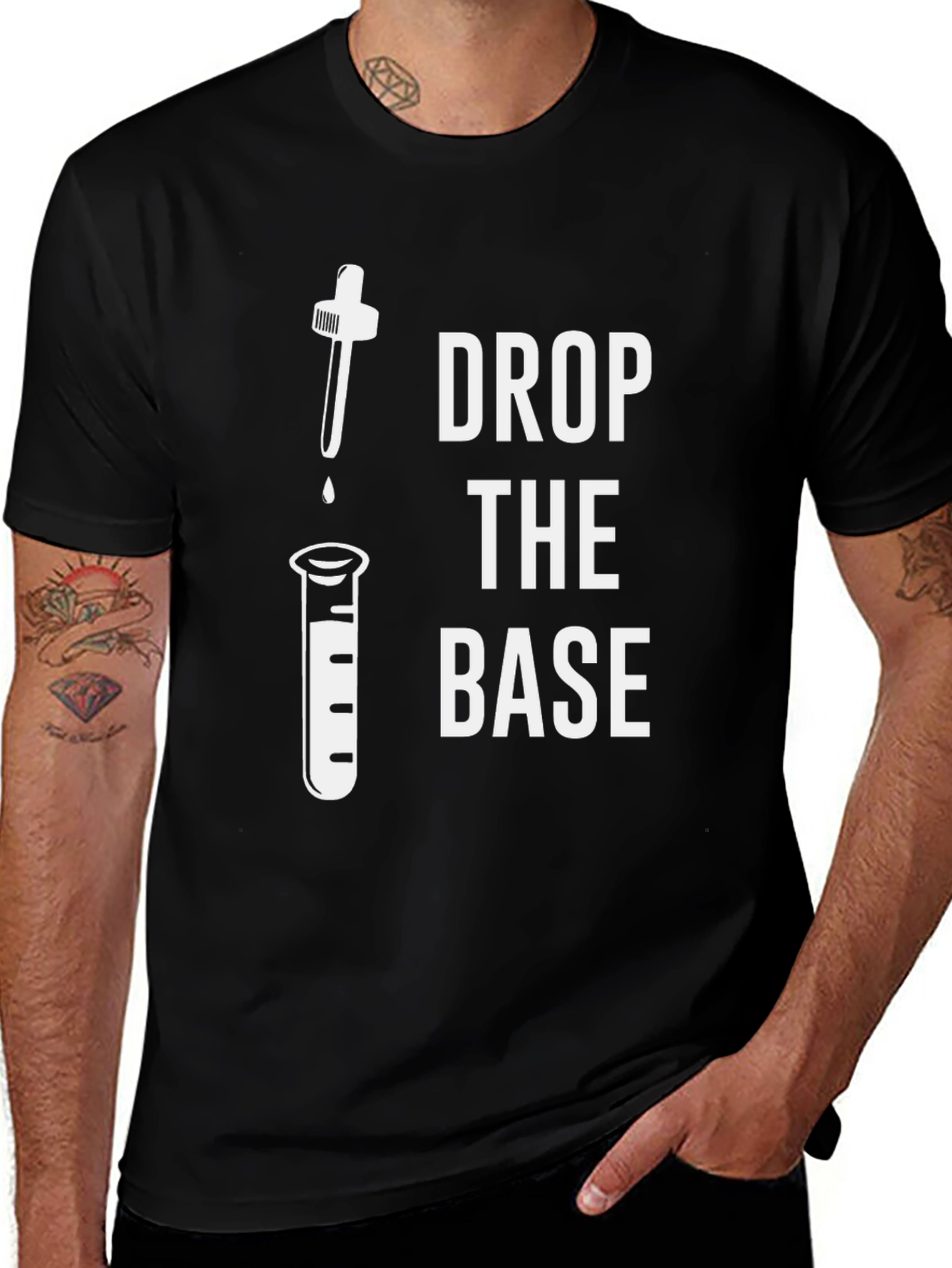 Drop the Base Science Humor Black T-Shirt