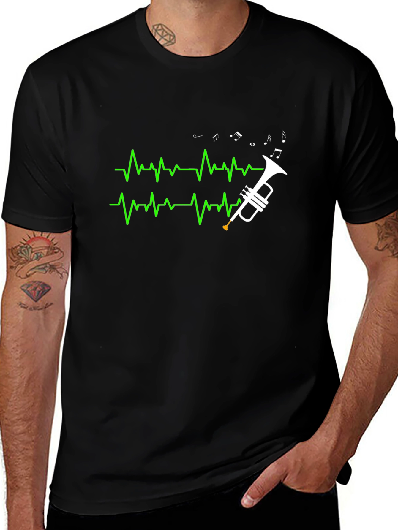 Variant 19 of Trumpet Heartbeat T-Shirt - Musician Tee